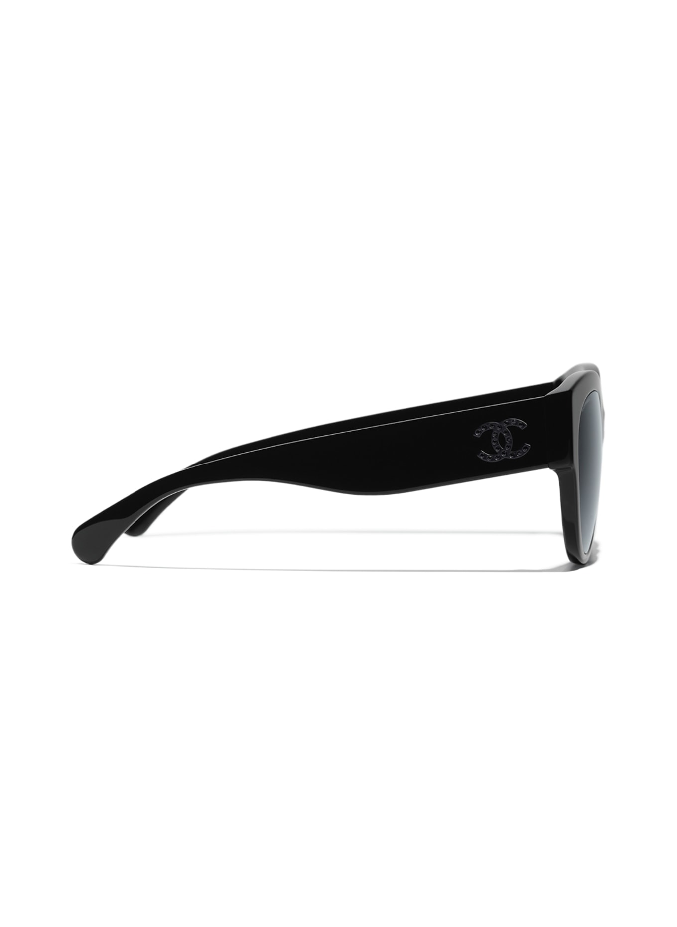 CHANEL Cat-eye shaped sunglasses, Color: C888S4 - BLACK/ DARK GRAY (Image 3)