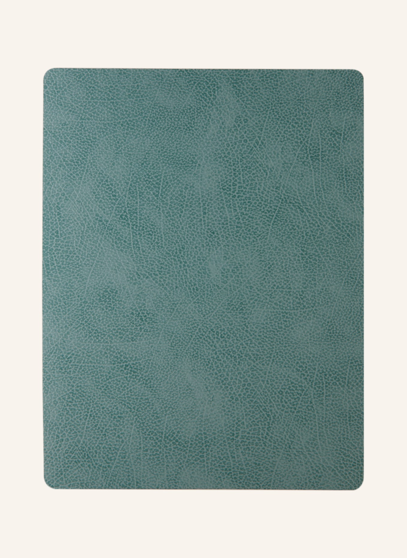 LINDDNA Placemats SQUARE L made of leather, Color: TEAL (Image 1)