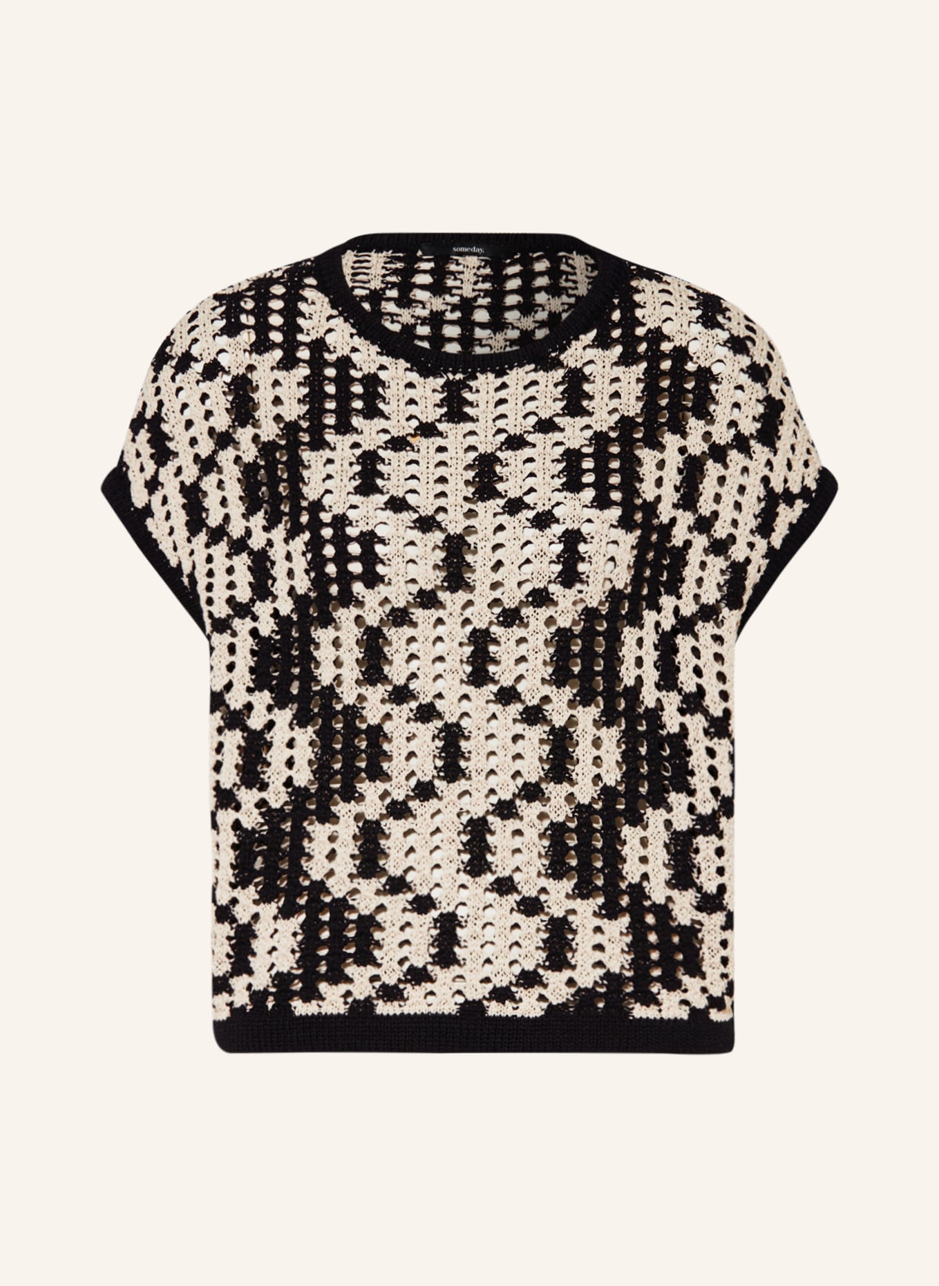 someday Sweater vest TANABEL, Color: BLACK/ CREAM (Image 1)