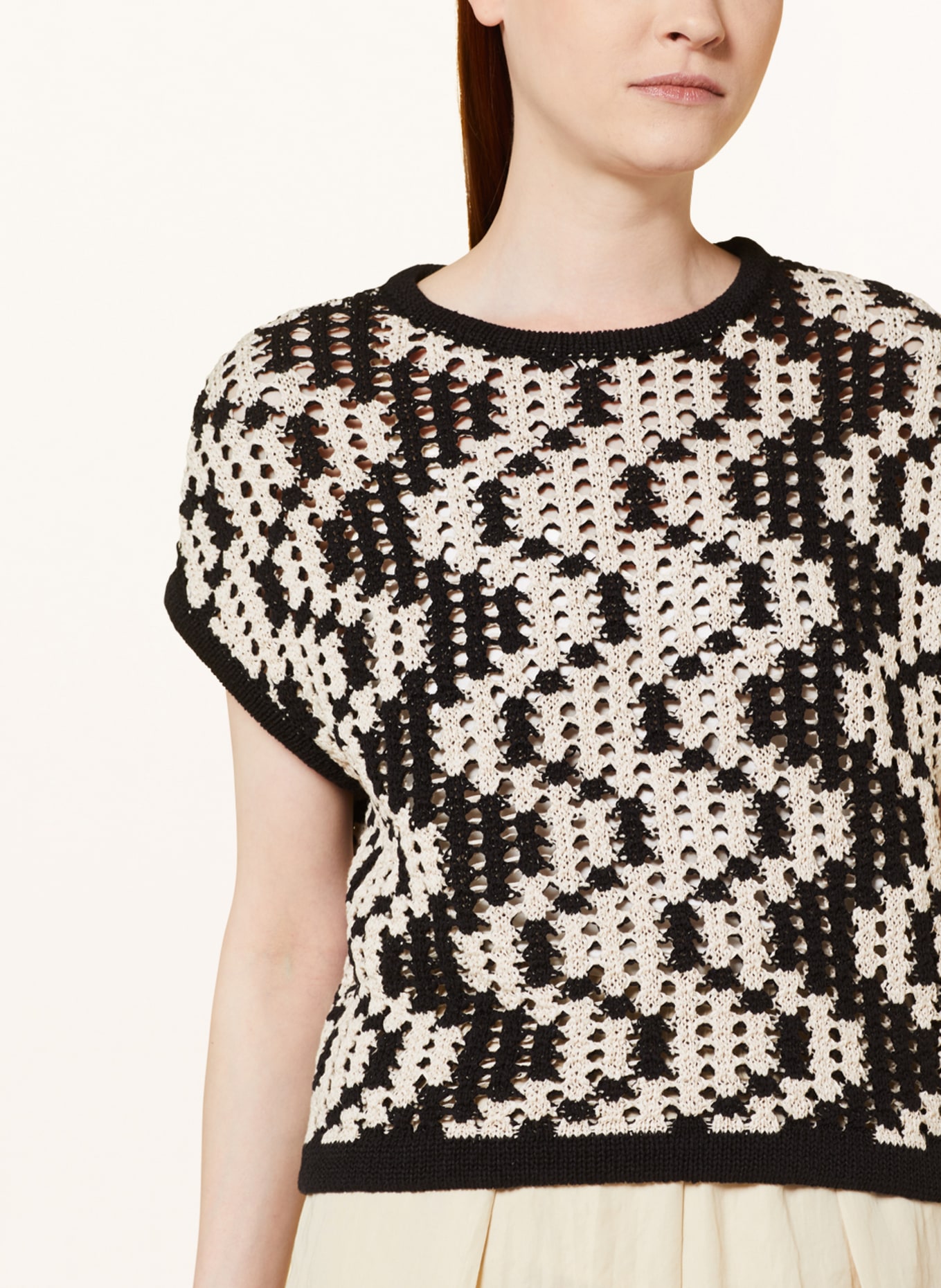 someday Sweater vest TANABEL, Color: BLACK/ CREAM (Image 4)
