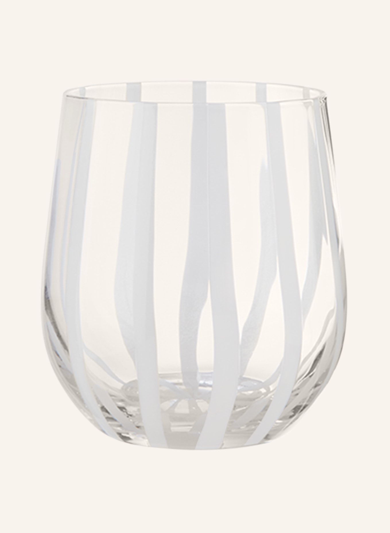 BROSTE COPENHAGEN Set of 4 drinking glasses STRIPE, Color: WHITE (Image 2)