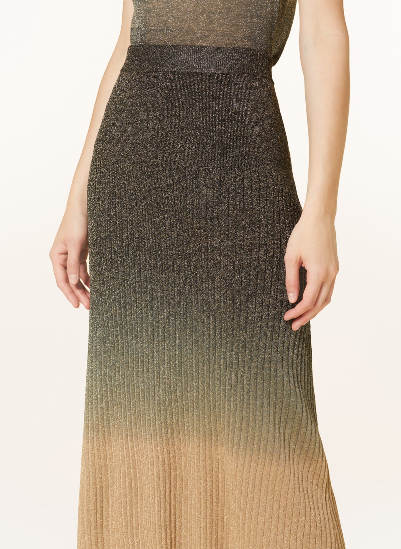 JOSEPH Knit skirt with glitter thread, Color: 0181 light camel (Image 4)