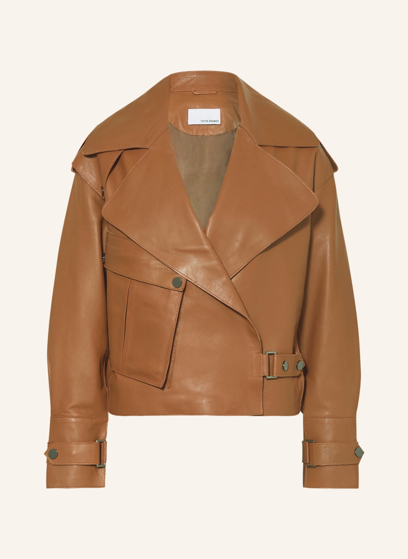 GITTA BANKO Leather jacket ALEXA, Color: COGNAC (Image 1)