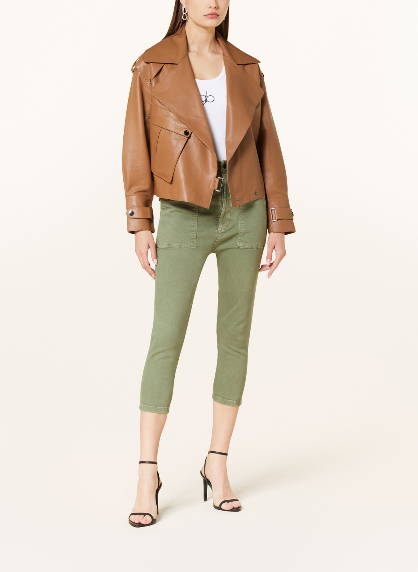GITTA BANKO Leather jacket ALEXA, Color: COGNAC (Image 2)