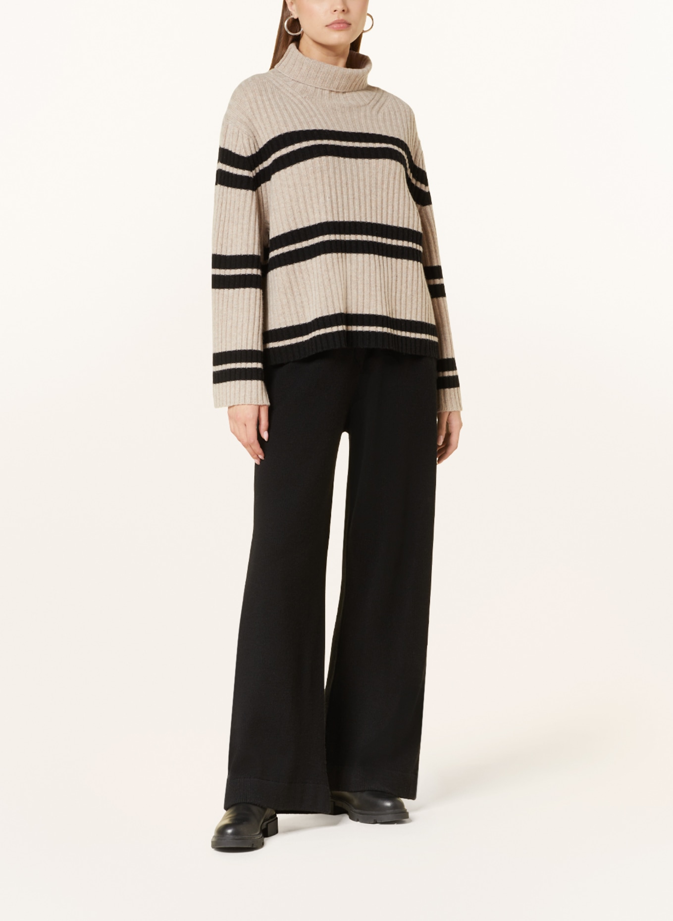 GITTA BANKO Turtleneck sweater NELE, Color: CREAM/ BLACK (Image 2)
