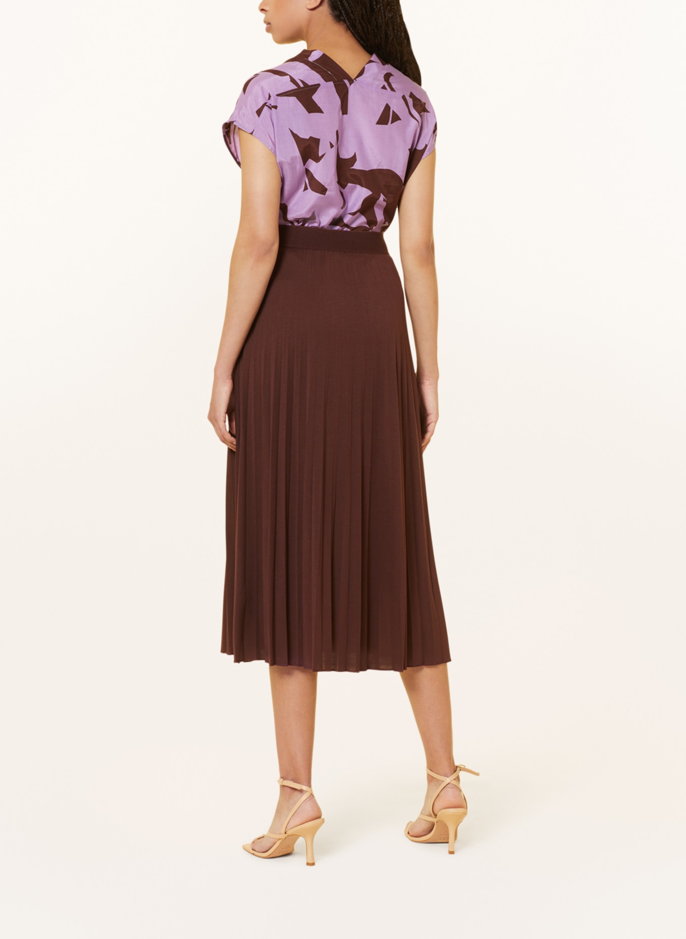 Marc O'Polo Jersey skirt with pleats, Color: BROWN (Image 3)