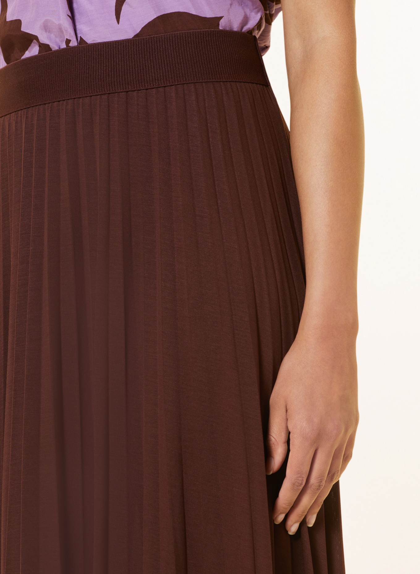 Marc O'Polo Jersey skirt with pleats, Color: BROWN (Image 4)