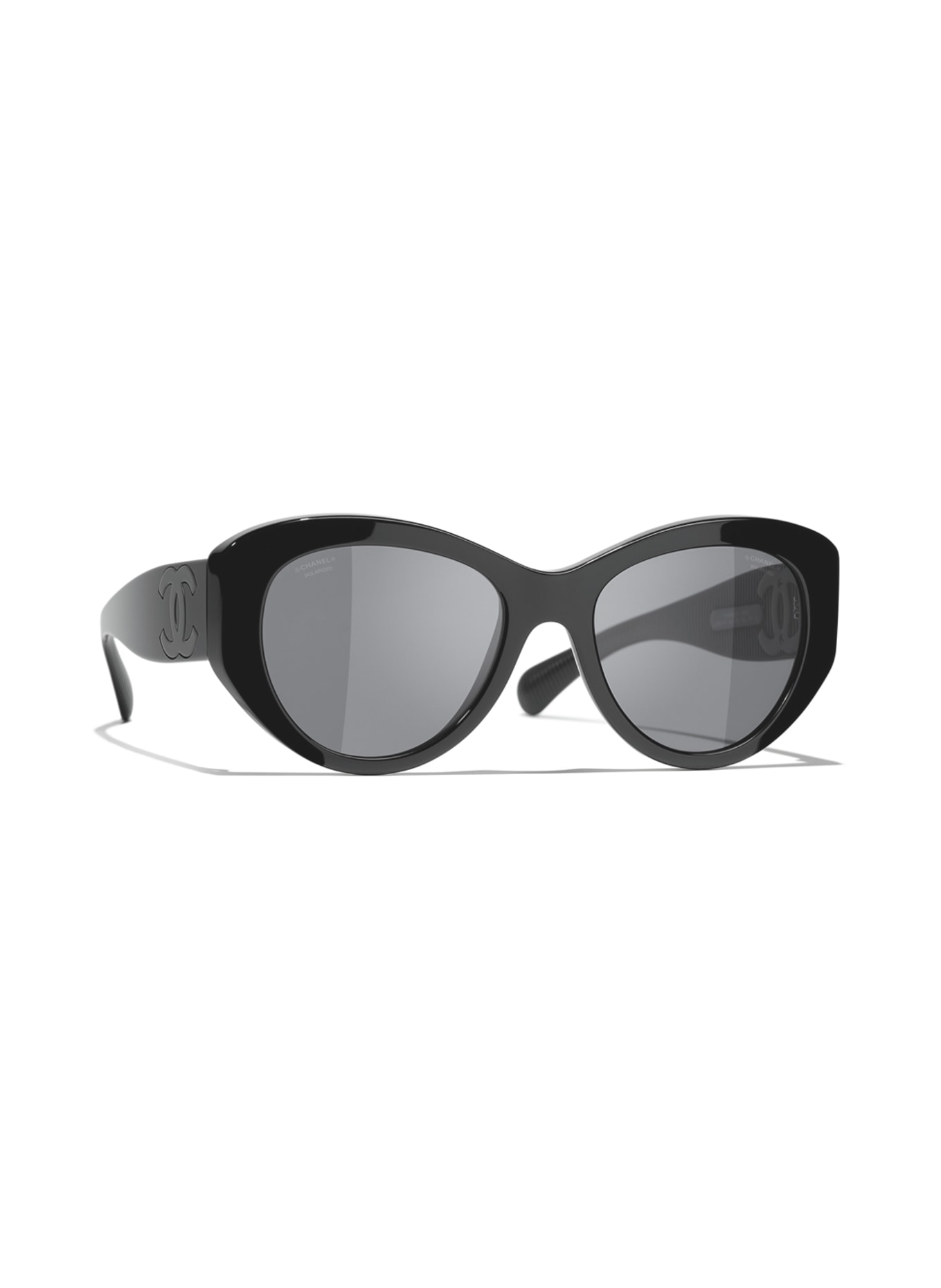 CHANEL Cat-eye shaped sunglasses, Color: C888T8 - BLACK/ GRAY POLARIZED (Image 1)