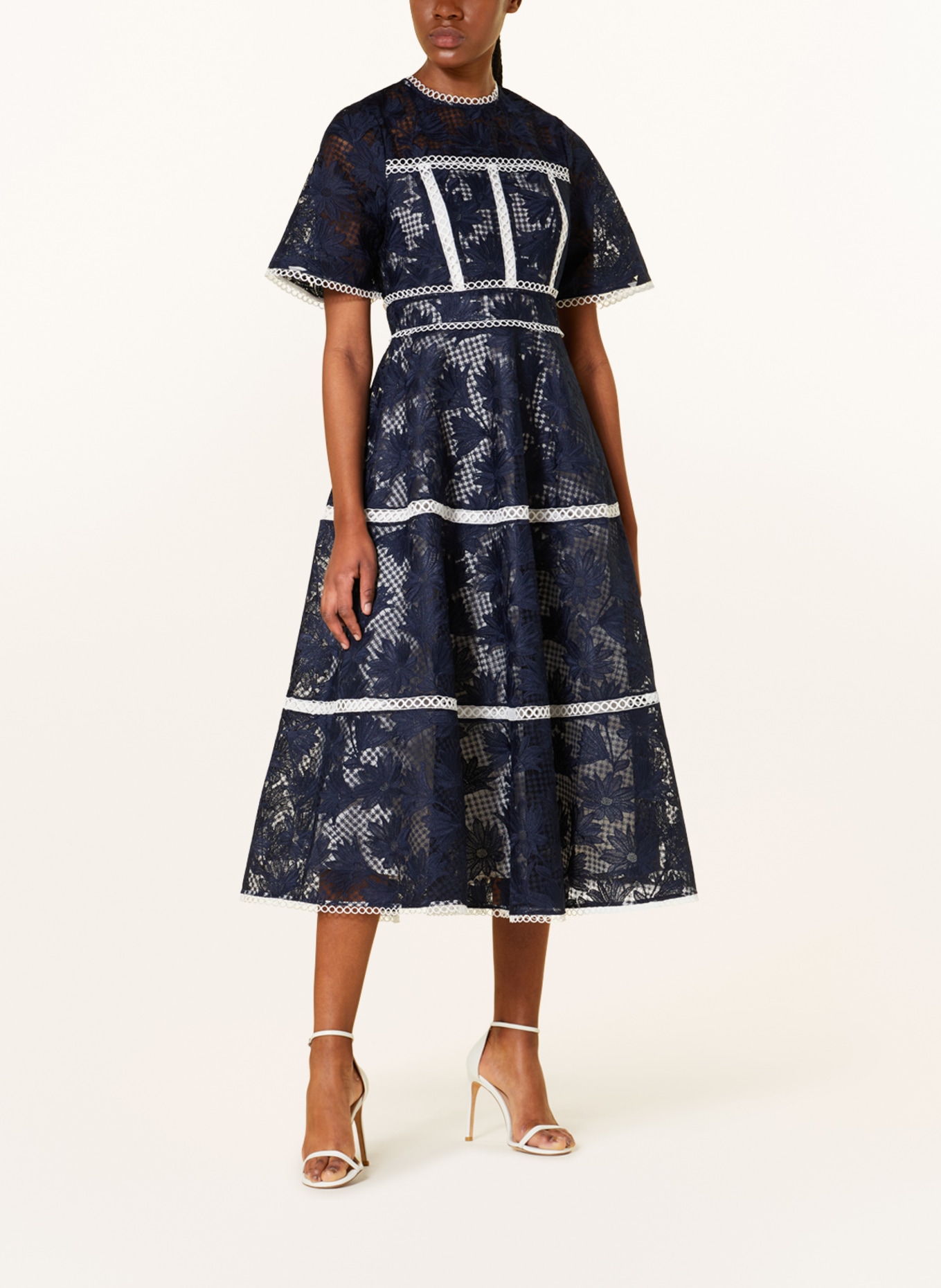 TED BAKER Kleid RUBIELY mit Spitze, Farbe: DUNKELBLAU/ WEISS (Bild 2)