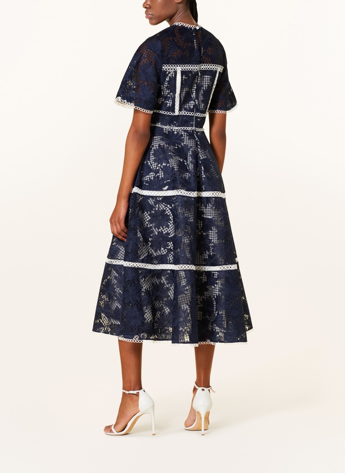 TED BAKER Kleid RUBIELY mit Spitze, Farbe: DUNKELBLAU/ WEISS (Bild 3)
