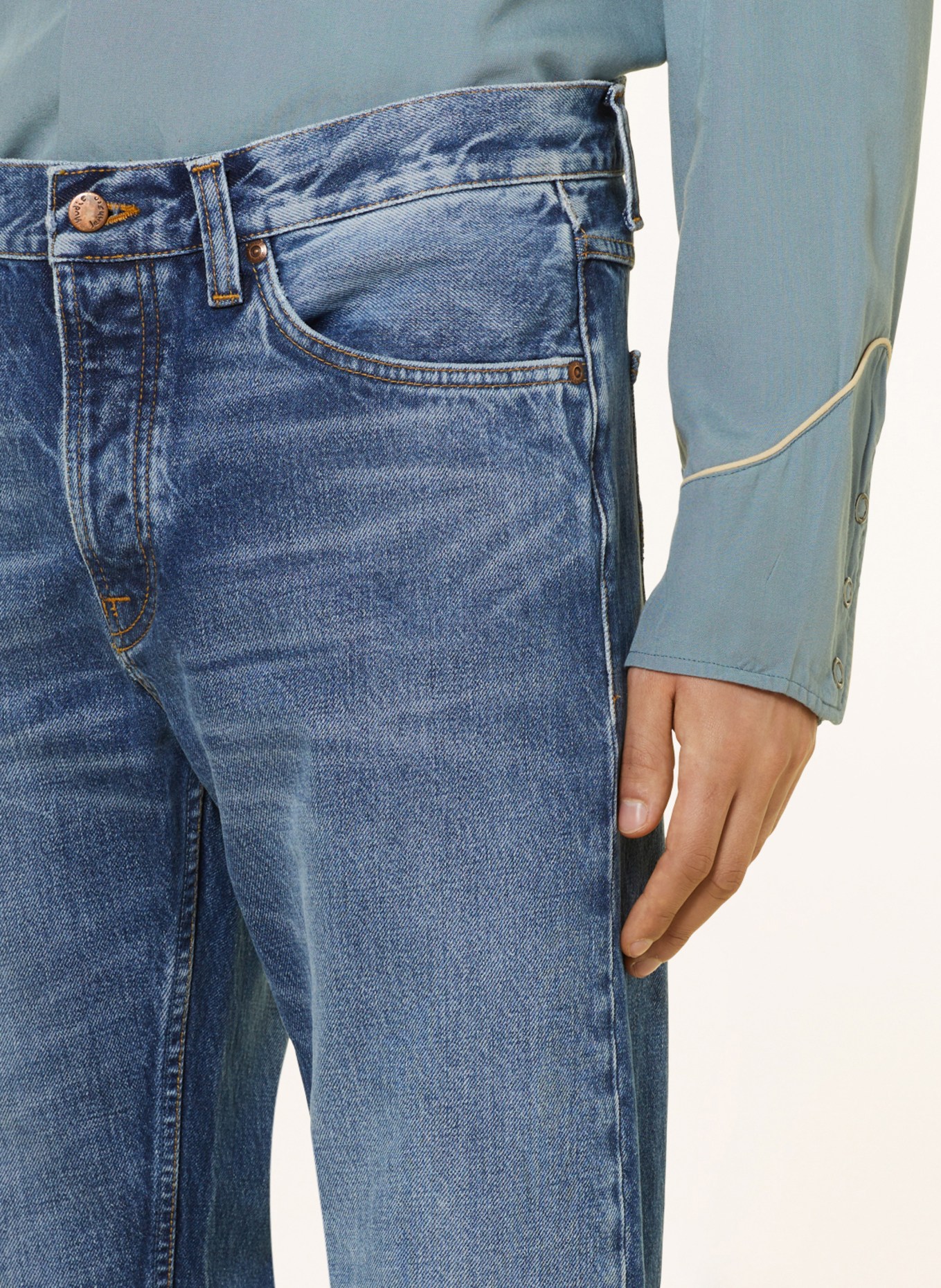Nudie Jeans Jeans STEADY EDDIE II tapered fit, Color: Blue Tornado (Image 5)
