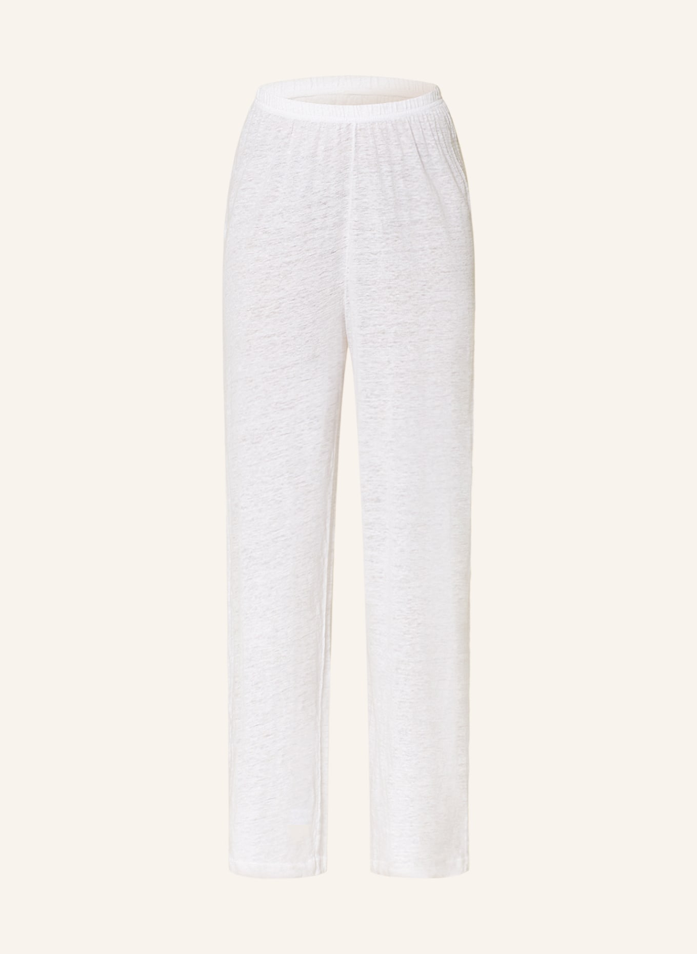 American Vintage Wide leg trousers POBSBURY made of linen, Color: WHITE (Image 1)