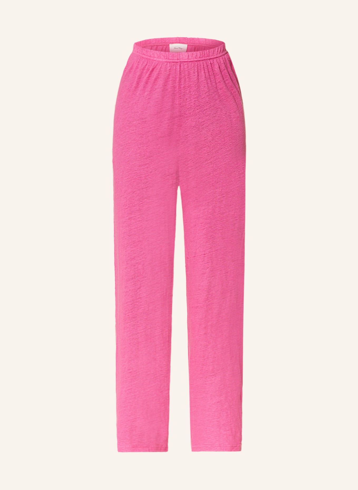 American Vintage Spodnie marlena POBSBURY z lnu, Kolor: MOCNORÓŻOWY (Obrazek 1)