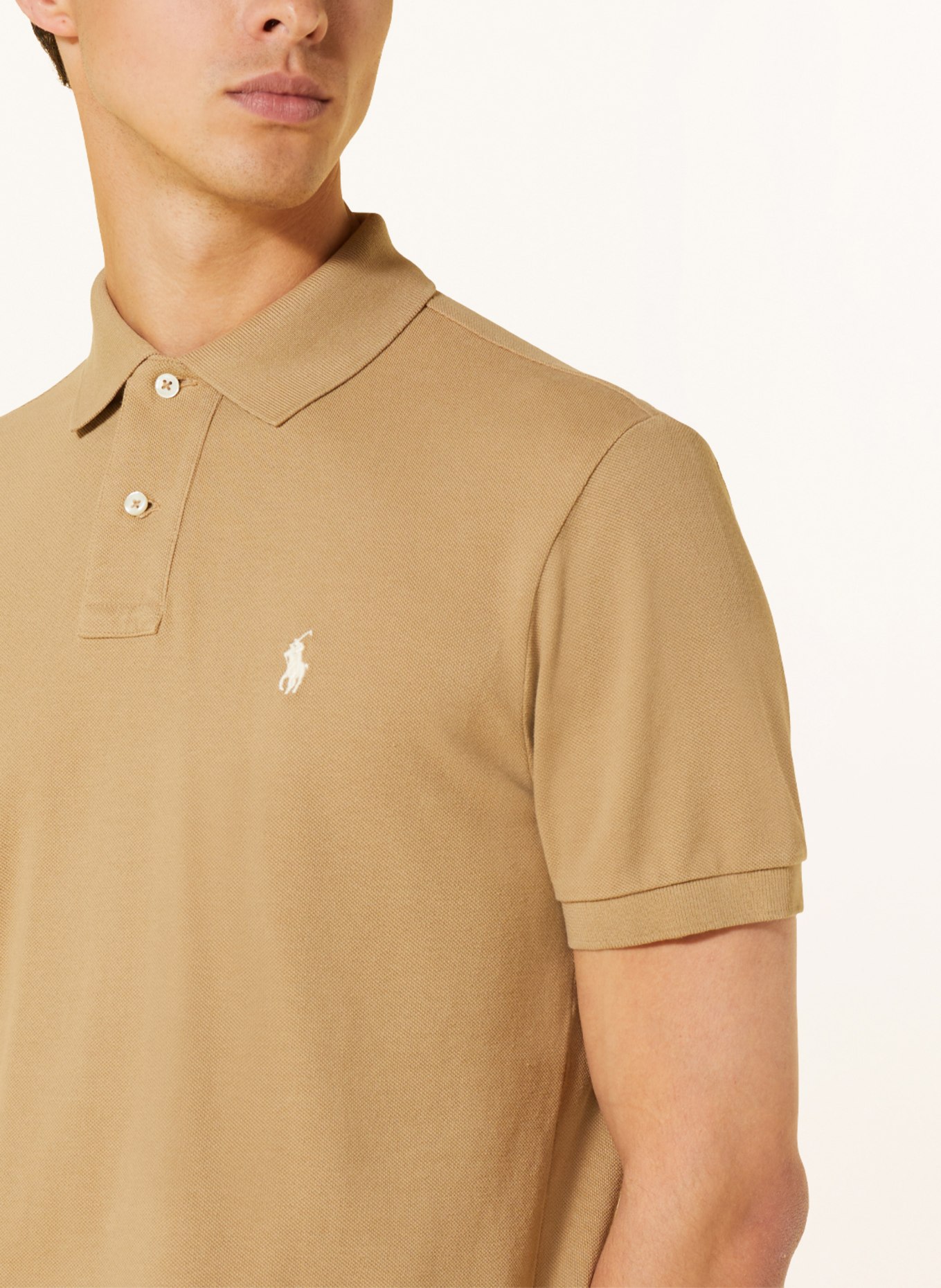 POLO RALPH LAUREN Piqué polo shirt custom slim fit , Color: CAMEL (Image 4)