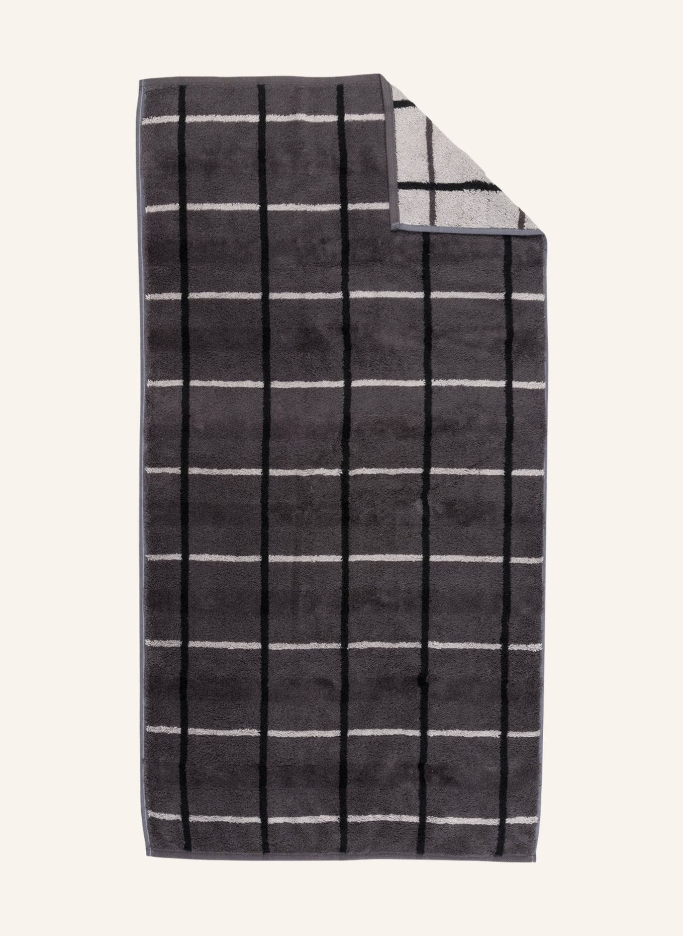 Cawö Towel NOBLESSE, Color: DARK GRAY / LIGHT GRAY / BLACK CHECKERED (Image 1)