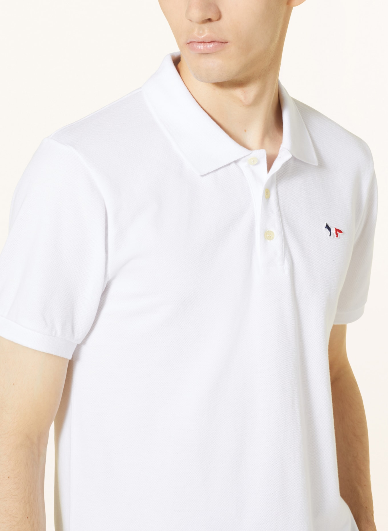 MAISON KITSUNÉ Piqué-Poloshirt , Farbe: WEISS (Bild 4)