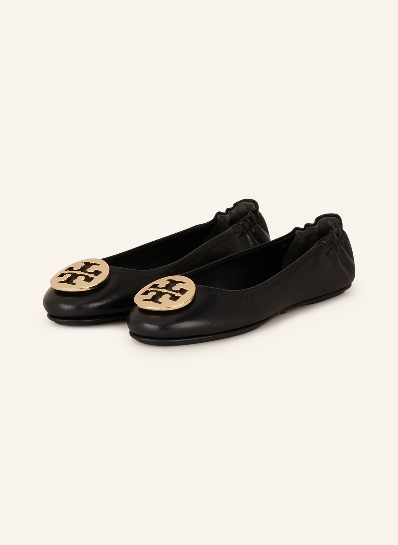 TORY BURCH Ballerinas MINNIE, Color: 013 perfect black/gold (Image 1)