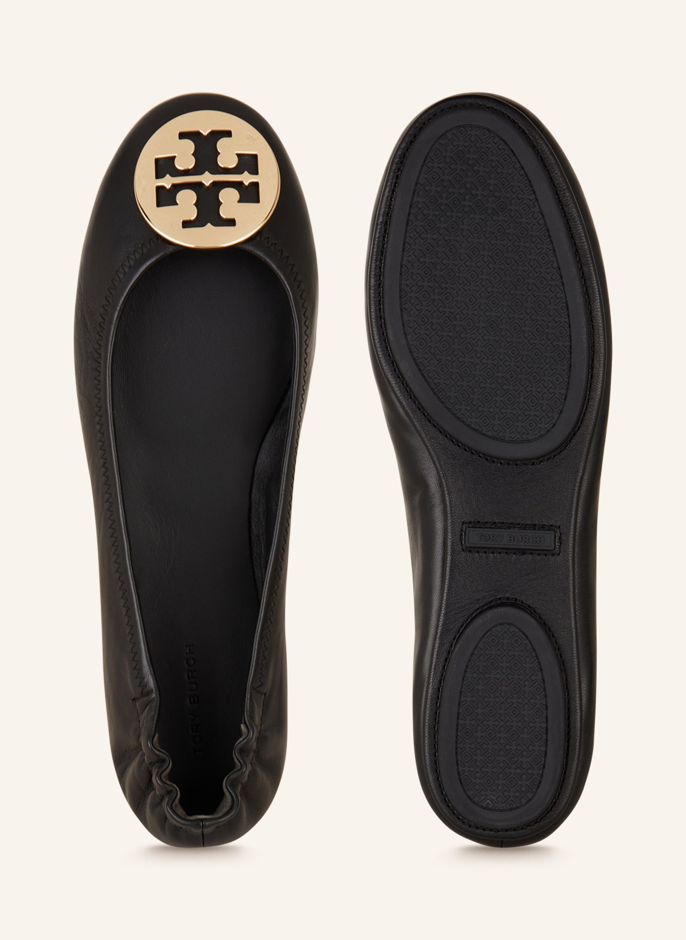 TORY BURCH Ballerinas MINNIE, Color: 013 perfect black/gold (Image 6)