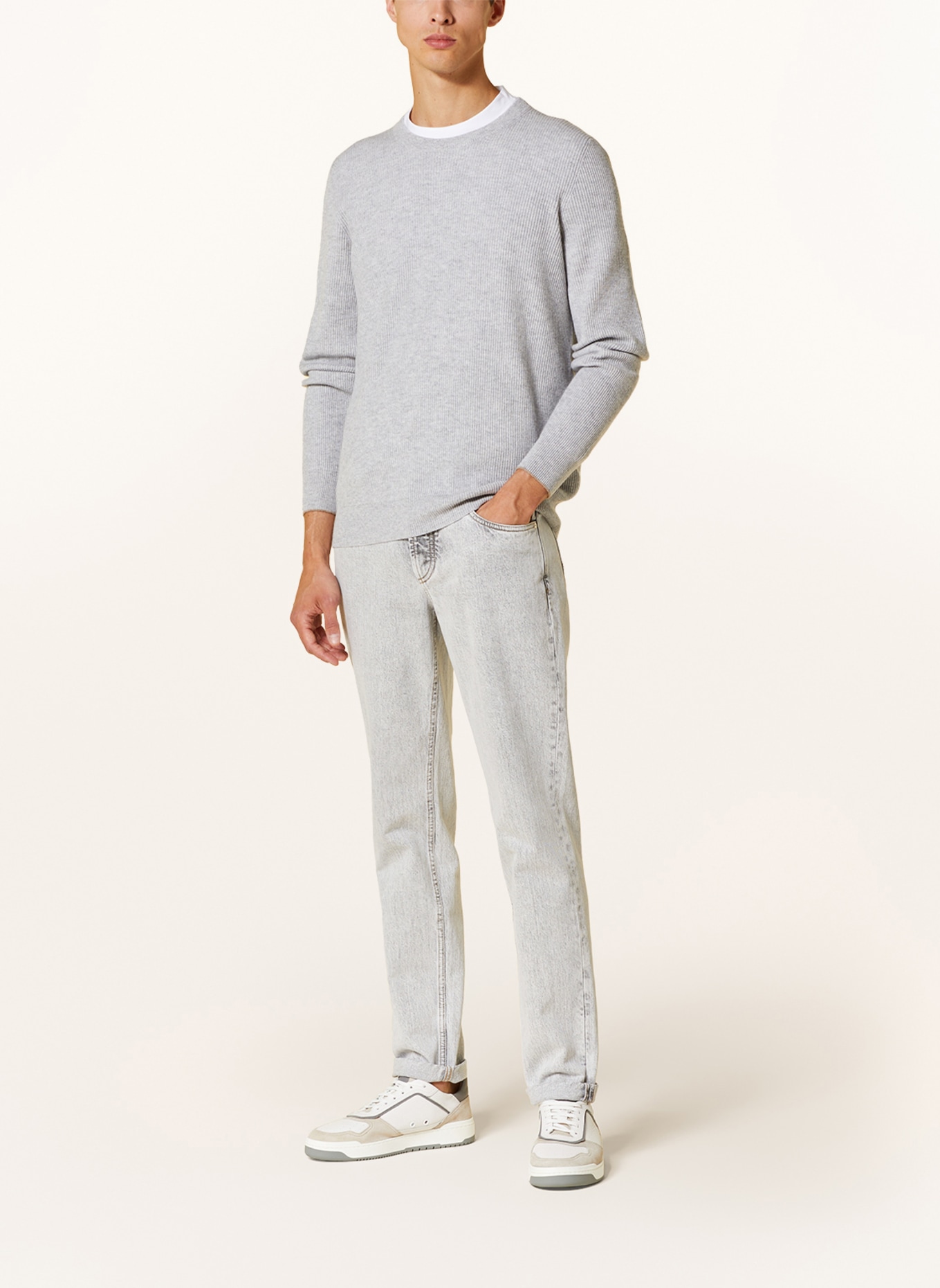 BRUNELLO CUCINELLI Cashmere sweater , Color: LIGHT GRAY (Image 2)