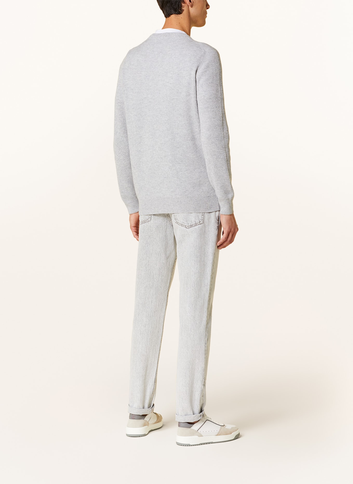 BRUNELLO CUCINELLI Cashmere sweater , Color: LIGHT GRAY (Image 3)