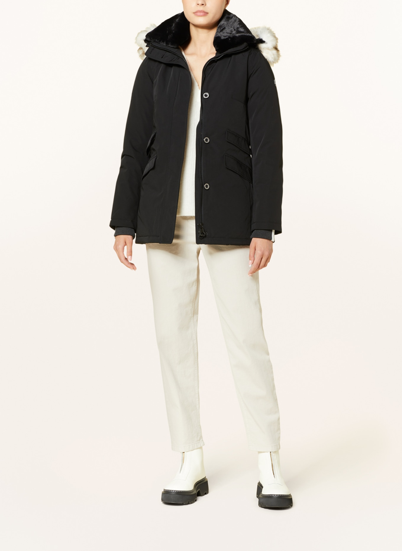 WELLENSTEYN Jacket ENTERPRISE with removable faux fur, Color: BLACK (Image 2)