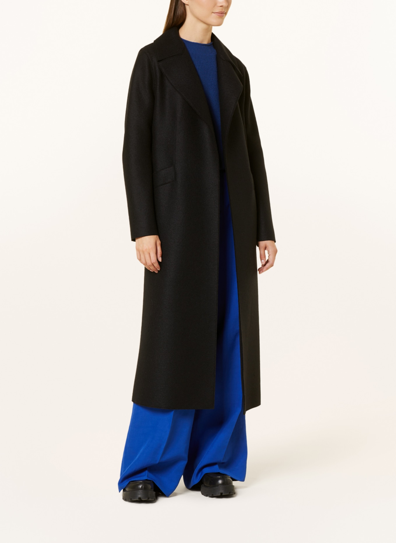 HARRIS WHARF LONDON Vlněný kabát, Barva: ČERNÁ (Obrázek 2)