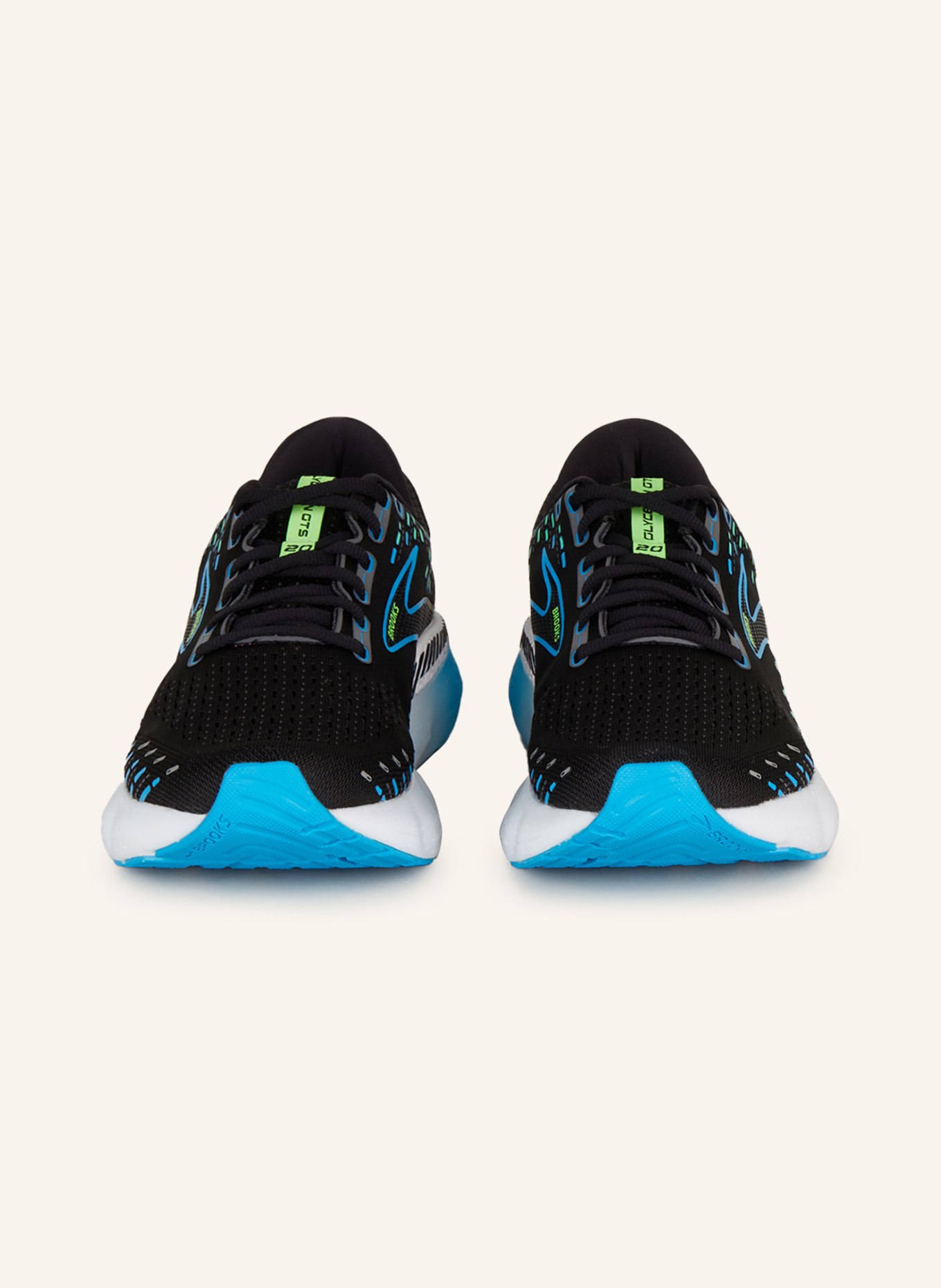 BROOKS Running shoes GLYCERIN GTS 20, Color: BLACK/ NEON BLUE (Image 3)