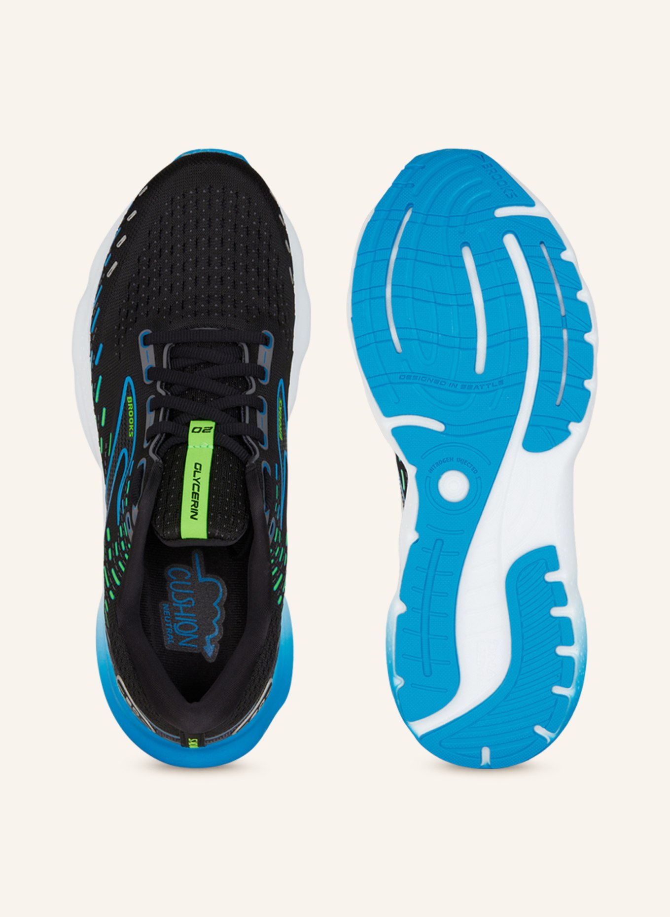 BROOKS Running shoes GLYCERIN 20, Color: BLACK/ BLUE (Image 5)