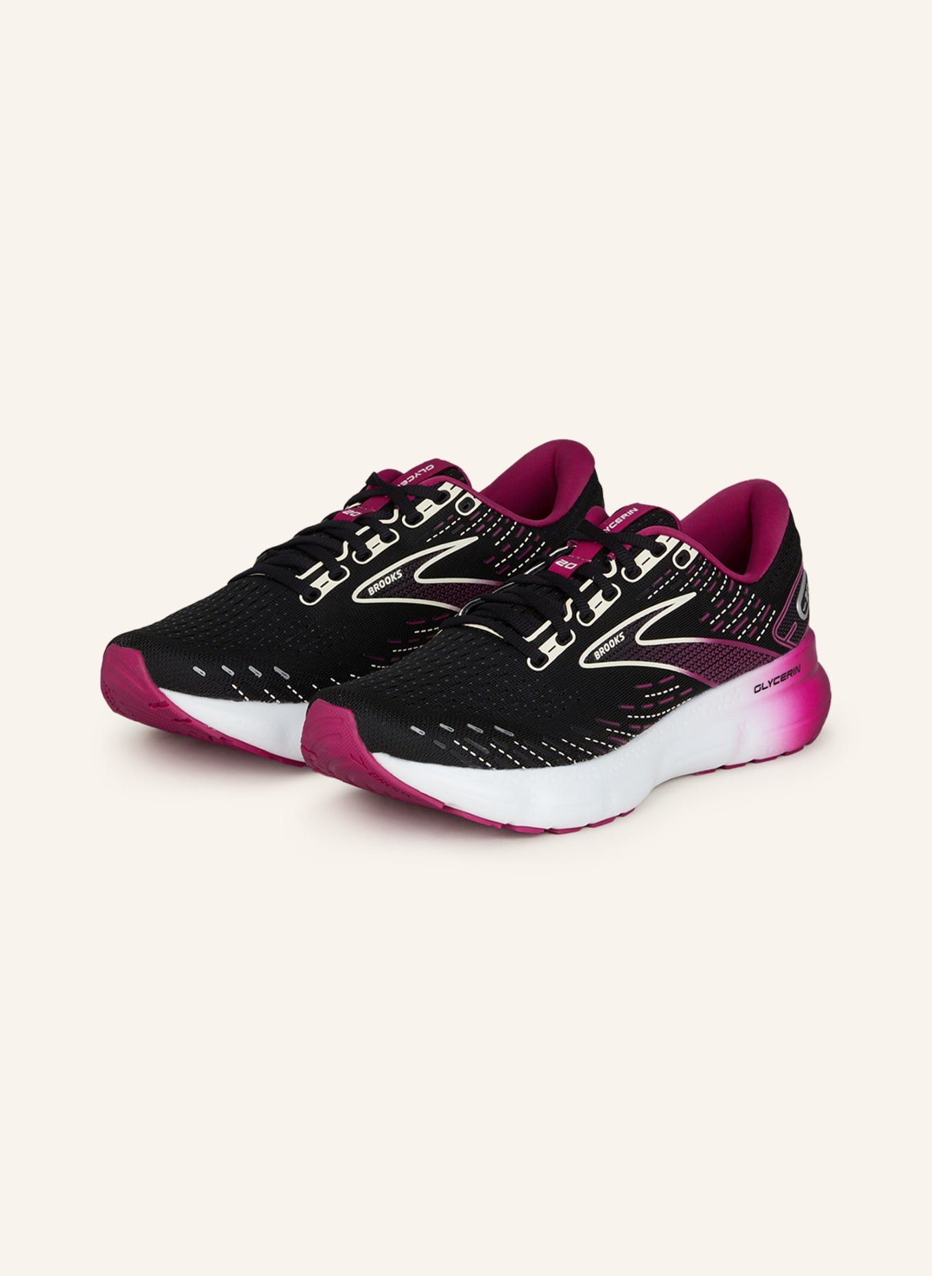 BROOKS Running shoes GLYCERIN 20, Color: BLACK/ FUCHSIA (Image 1)