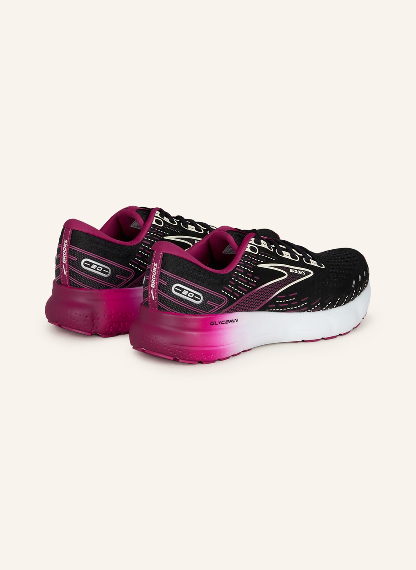 BROOKS Running shoes GLYCERIN 20, Color: BLACK/ FUCHSIA (Image 2)