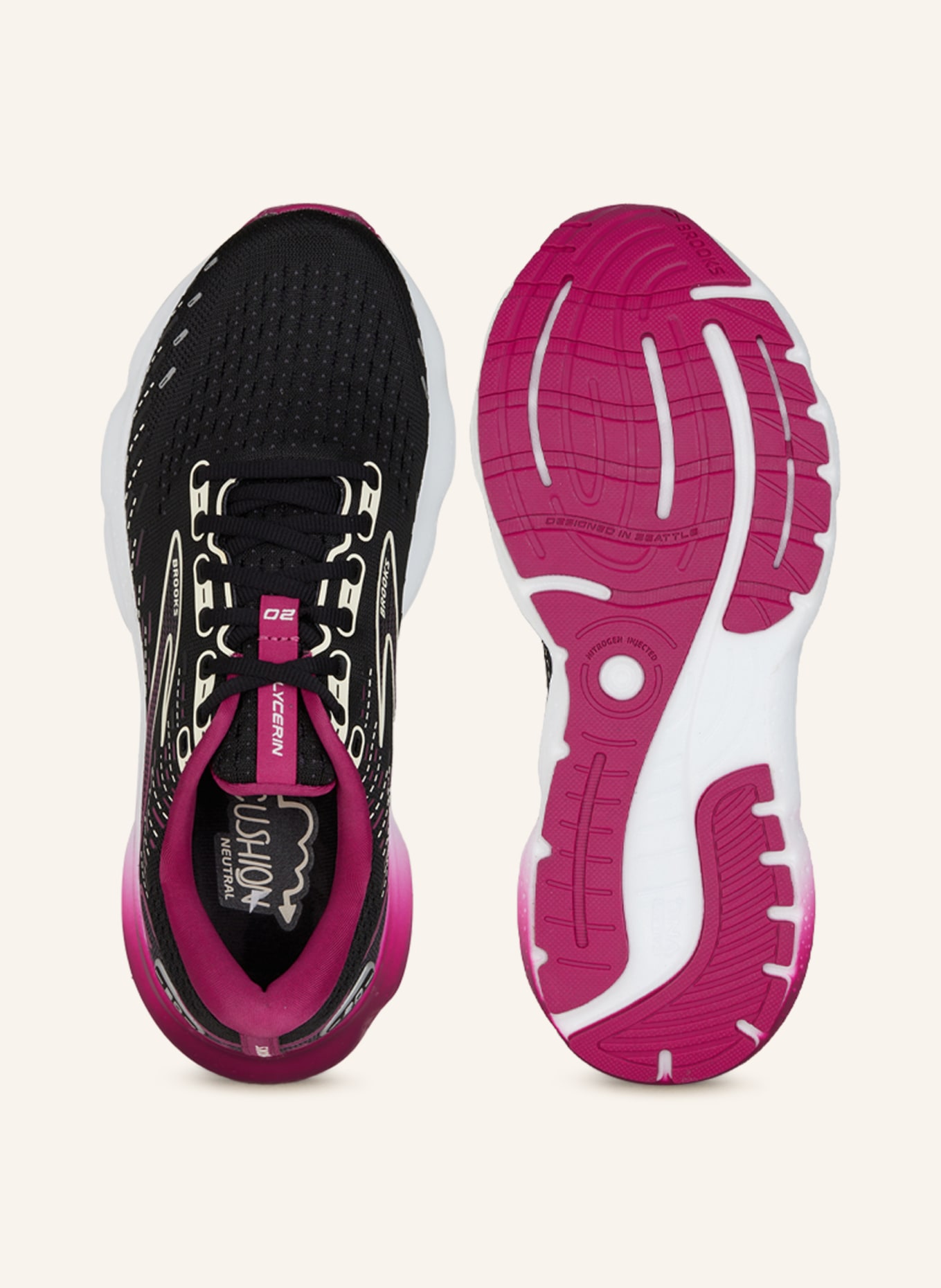 BROOKS Running shoes GLYCERIN 20, Color: BLACK/ FUCHSIA (Image 5)