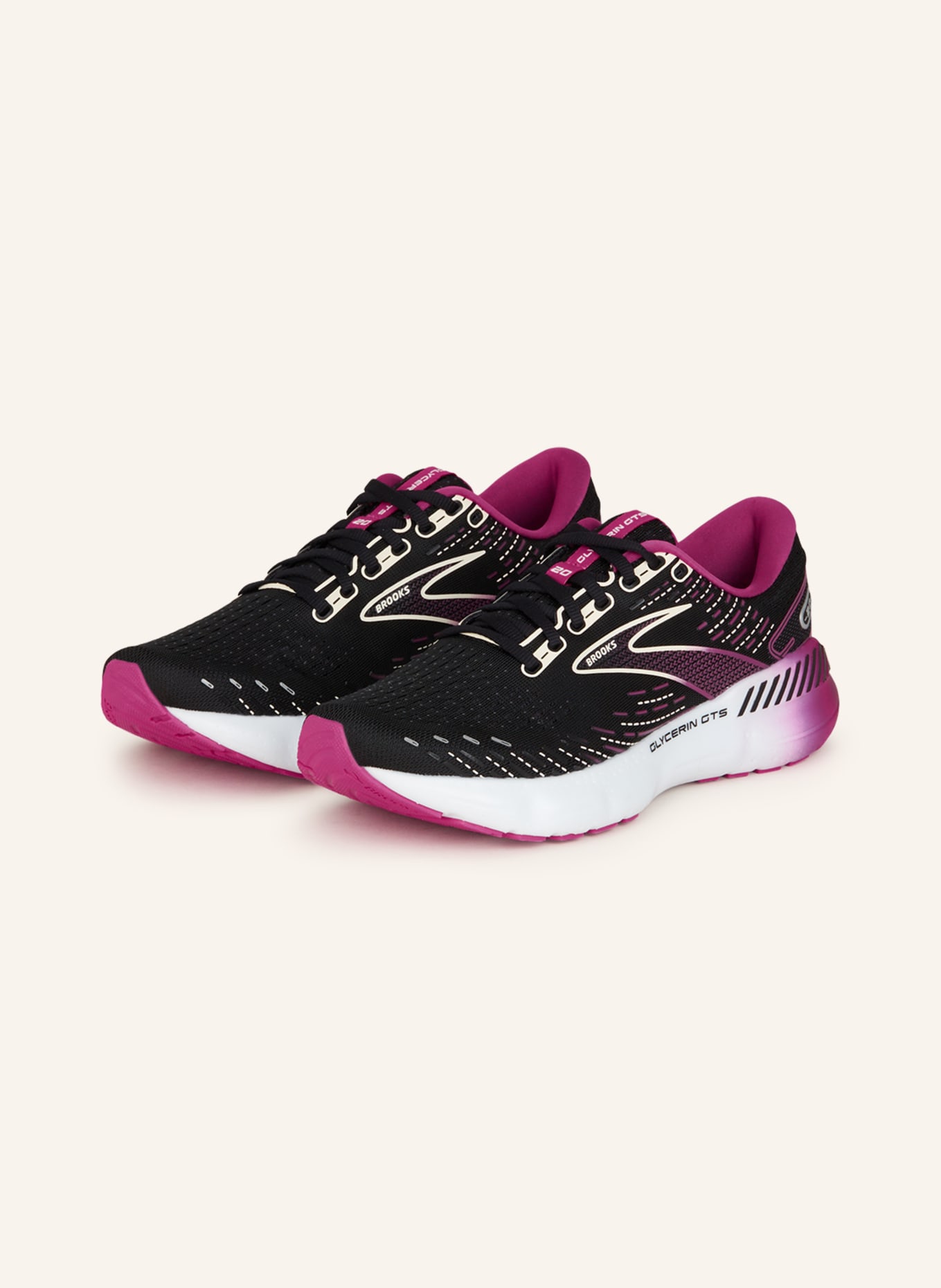 BROOKS Running shoes GLYCERIN GTS 20, Color: BLACK/ FUCHSIA (Image 1)