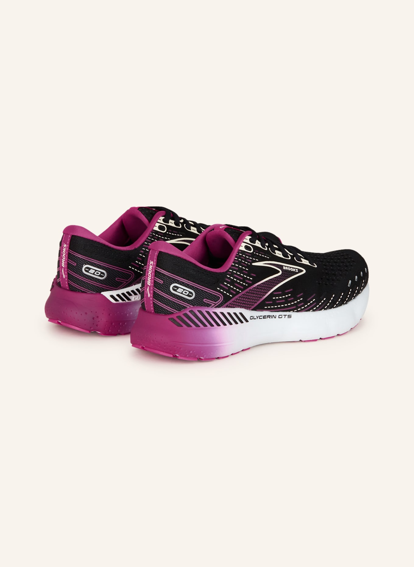 BROOKS Running shoes GLYCERIN GTS 20, Color: BLACK/ FUCHSIA (Image 2)