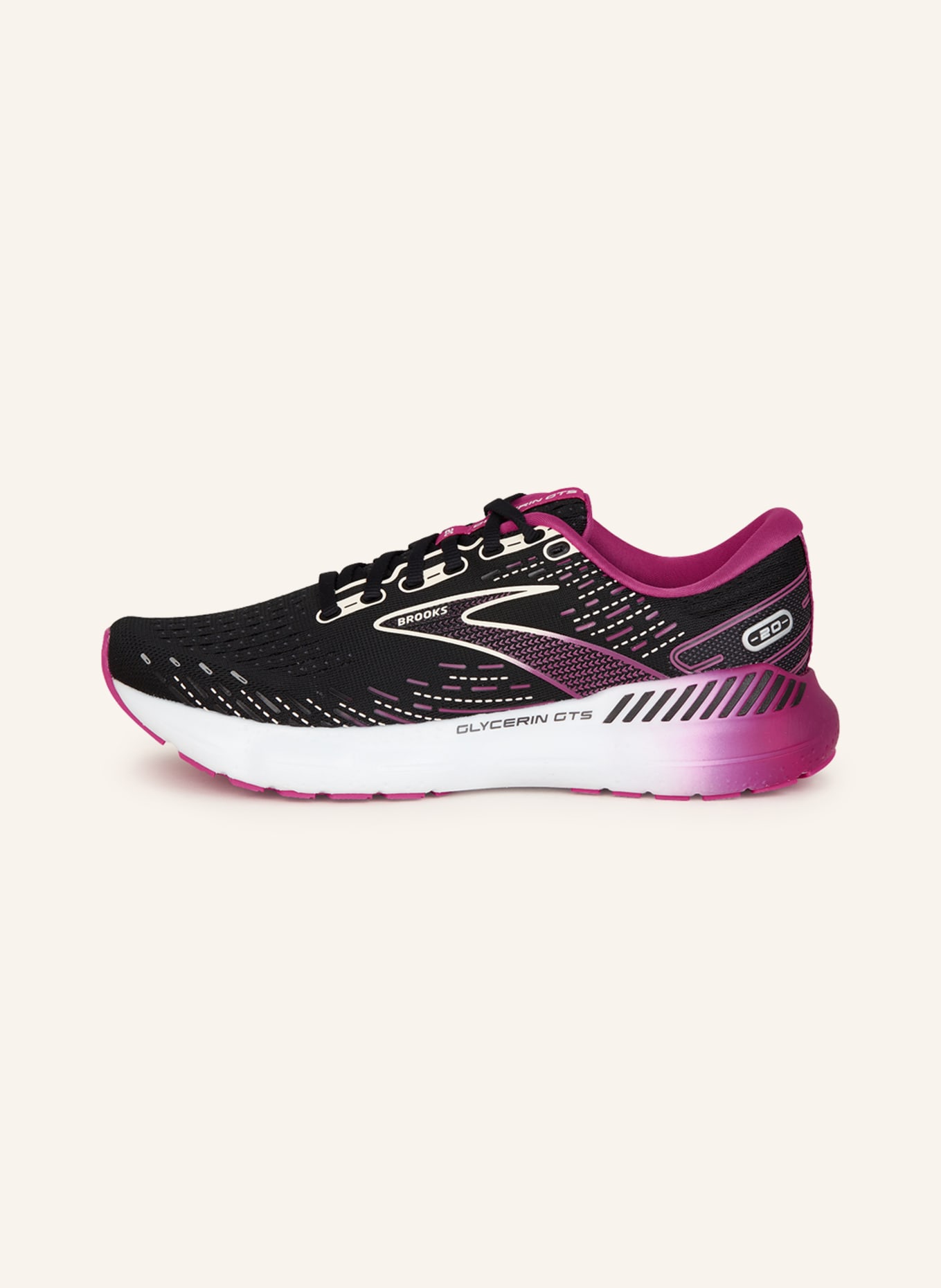 BROOKS Running shoes GLYCERIN GTS 20, Color: BLACK/ FUCHSIA (Image 4)
