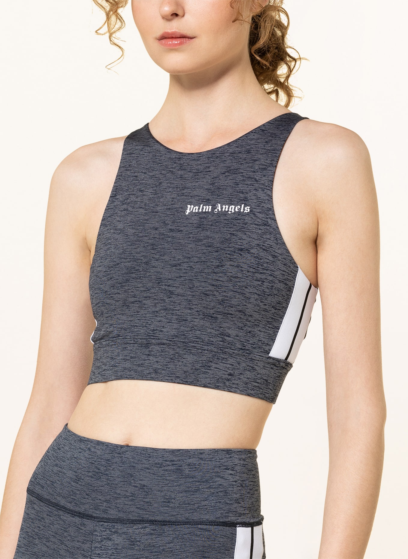 Palm Angels Cropped top, Color: GRAY/ DARK BLUE (Image 5)