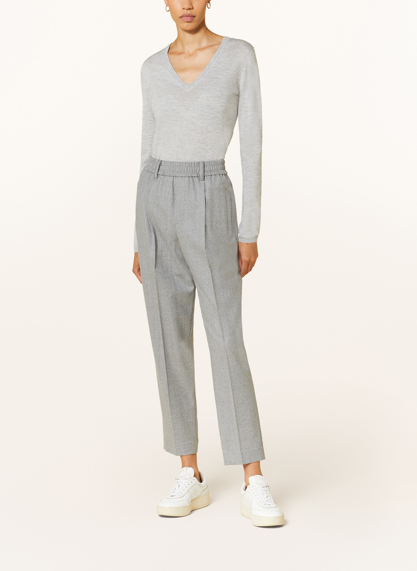 BRUNELLO CUCINELLI Sweater with cashmere and glitter thread, Color: LIGHT GRAY (Image 2)