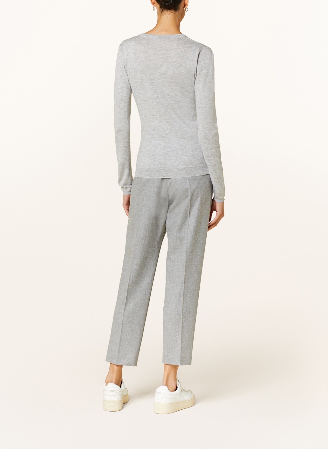 BRUNELLO CUCINELLI Sweater with cashmere and glitter thread, Color: LIGHT GRAY (Image 3)