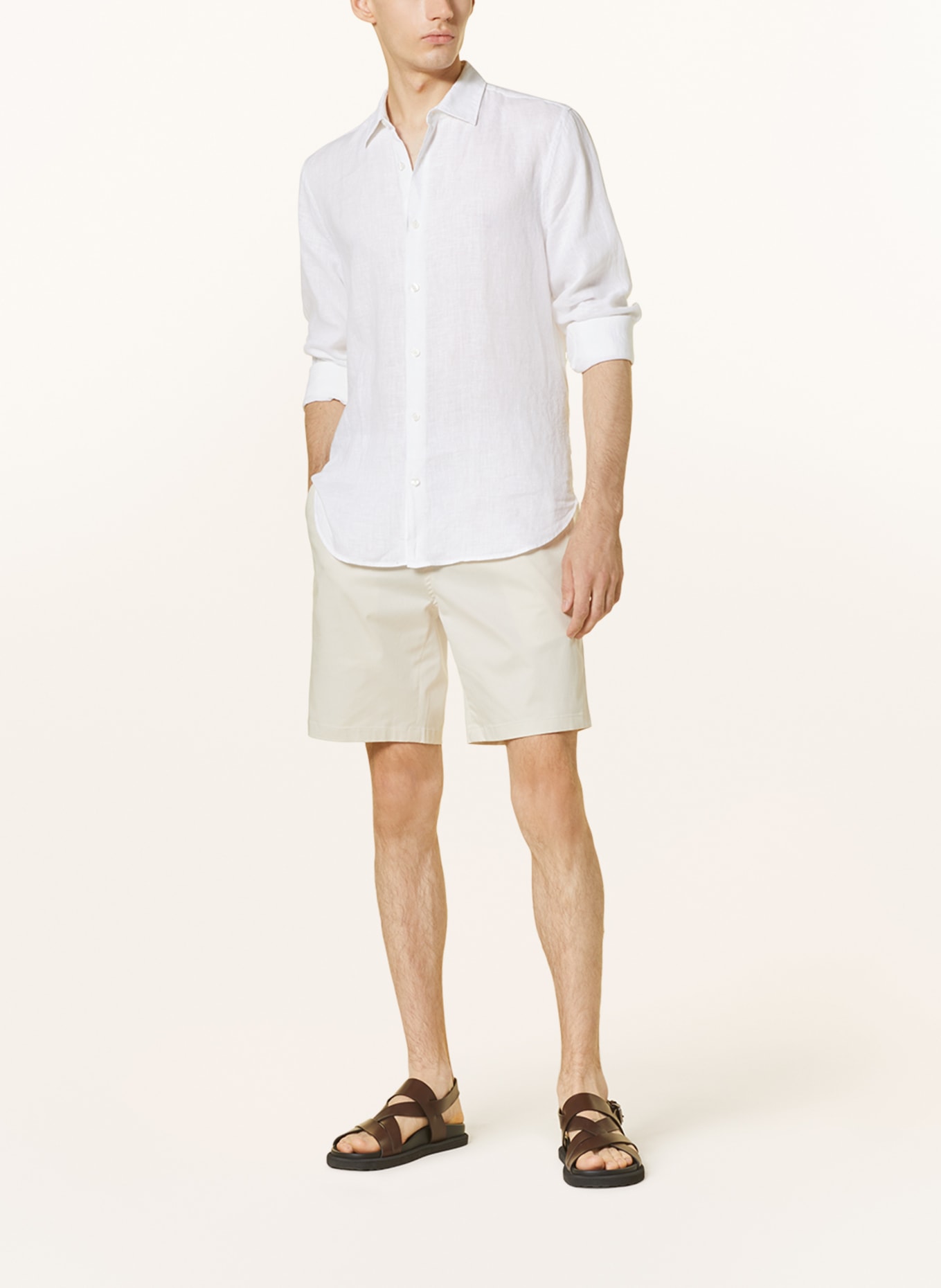 ORLEBAR BROWN Leinenhemd GILES Tailored Fit: CREME