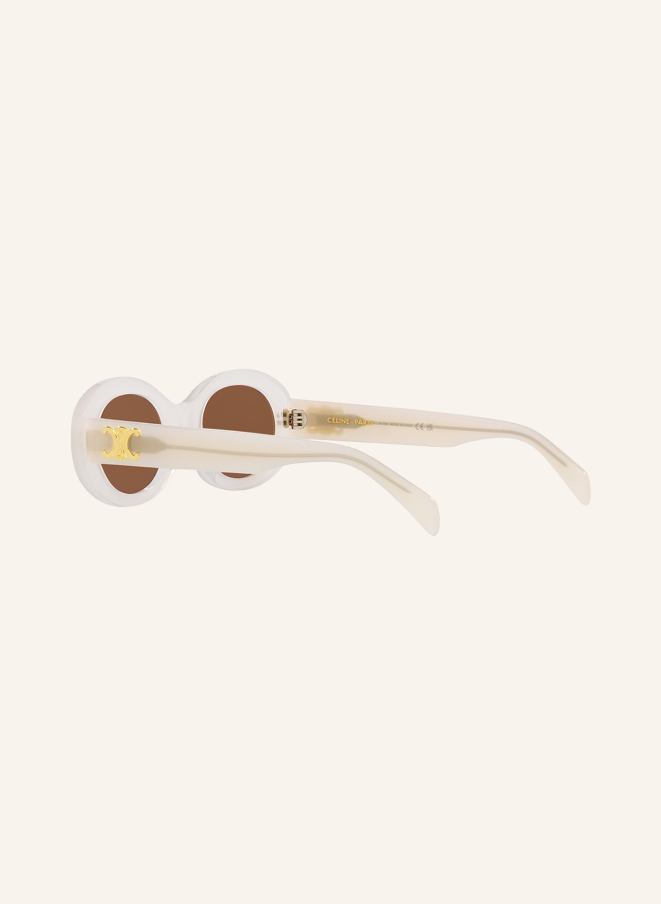 CELINE Sunglasses CL000312, Color: 1100D1 - WHITE/ BROWN (Image 4)