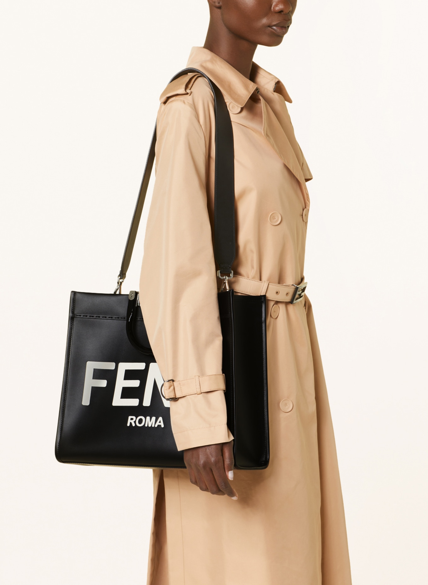 Fendi Sunshine Shopper Mini Leather Tote Bag in Metallic | Lyst