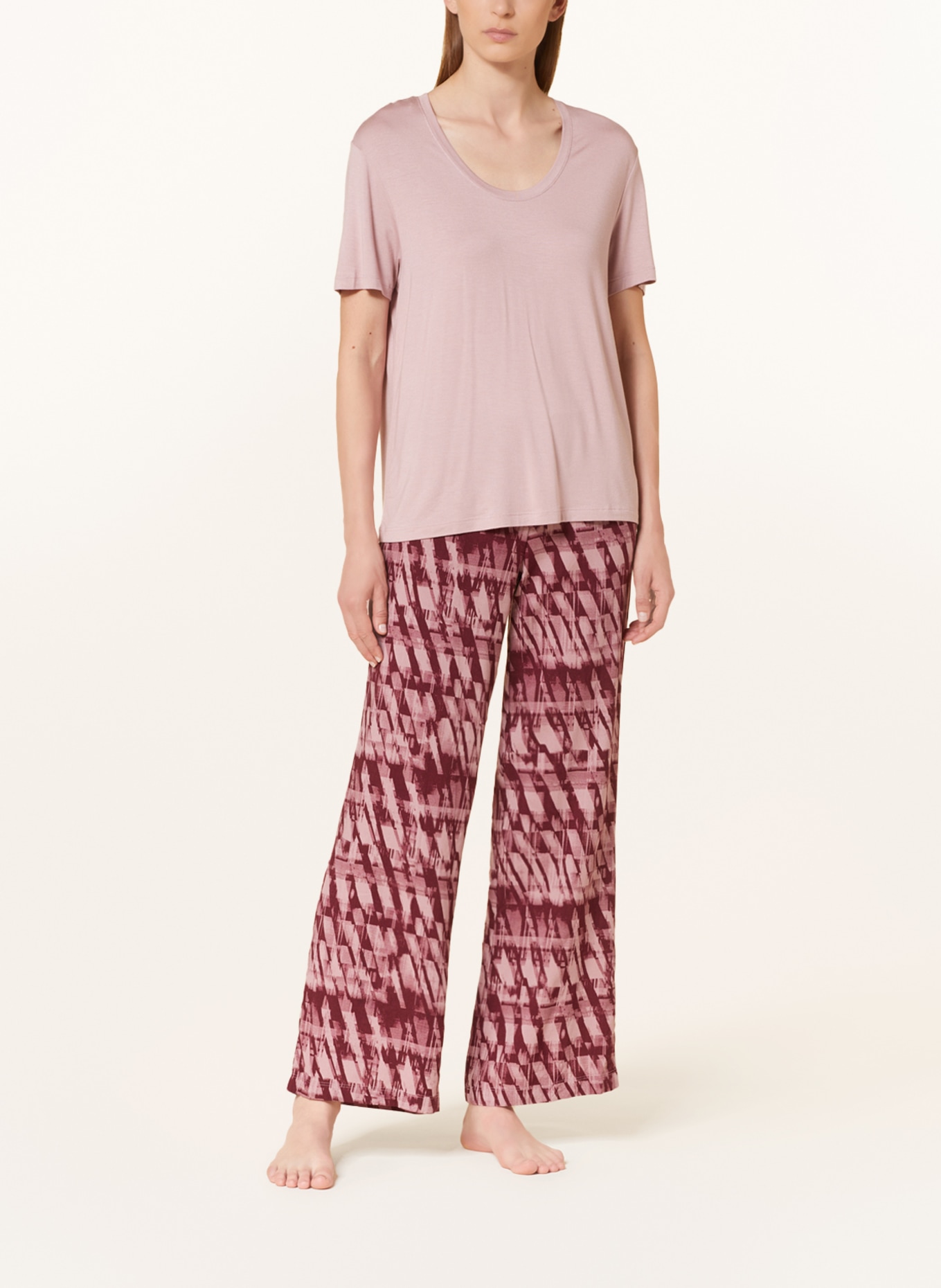 Calvin Klein Schlafhose: DUNKELROT / ROSÉ