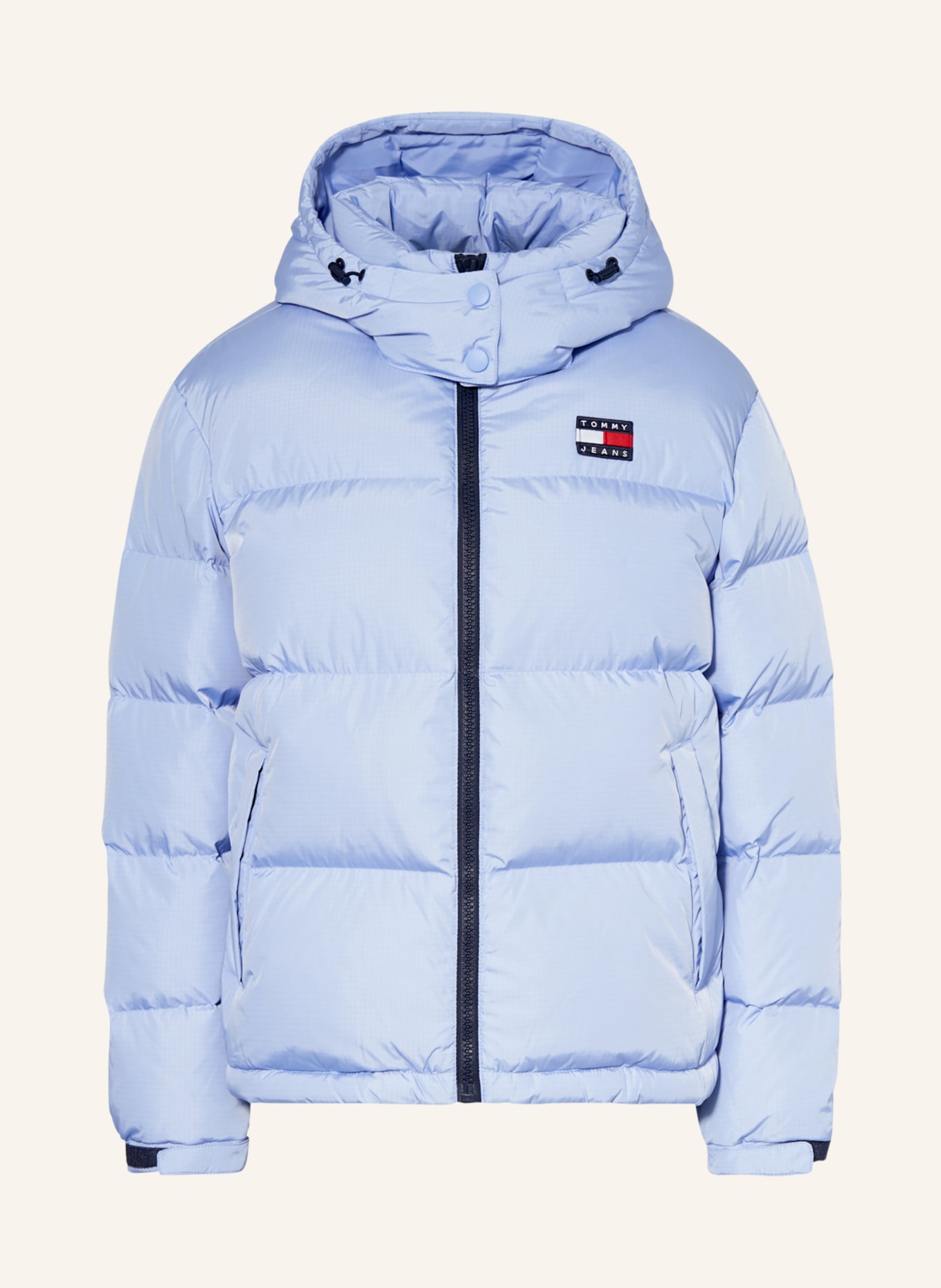 TOMMY JEANS Down jacket with removable hood, Color: LIGHT BLUE (Image 1)