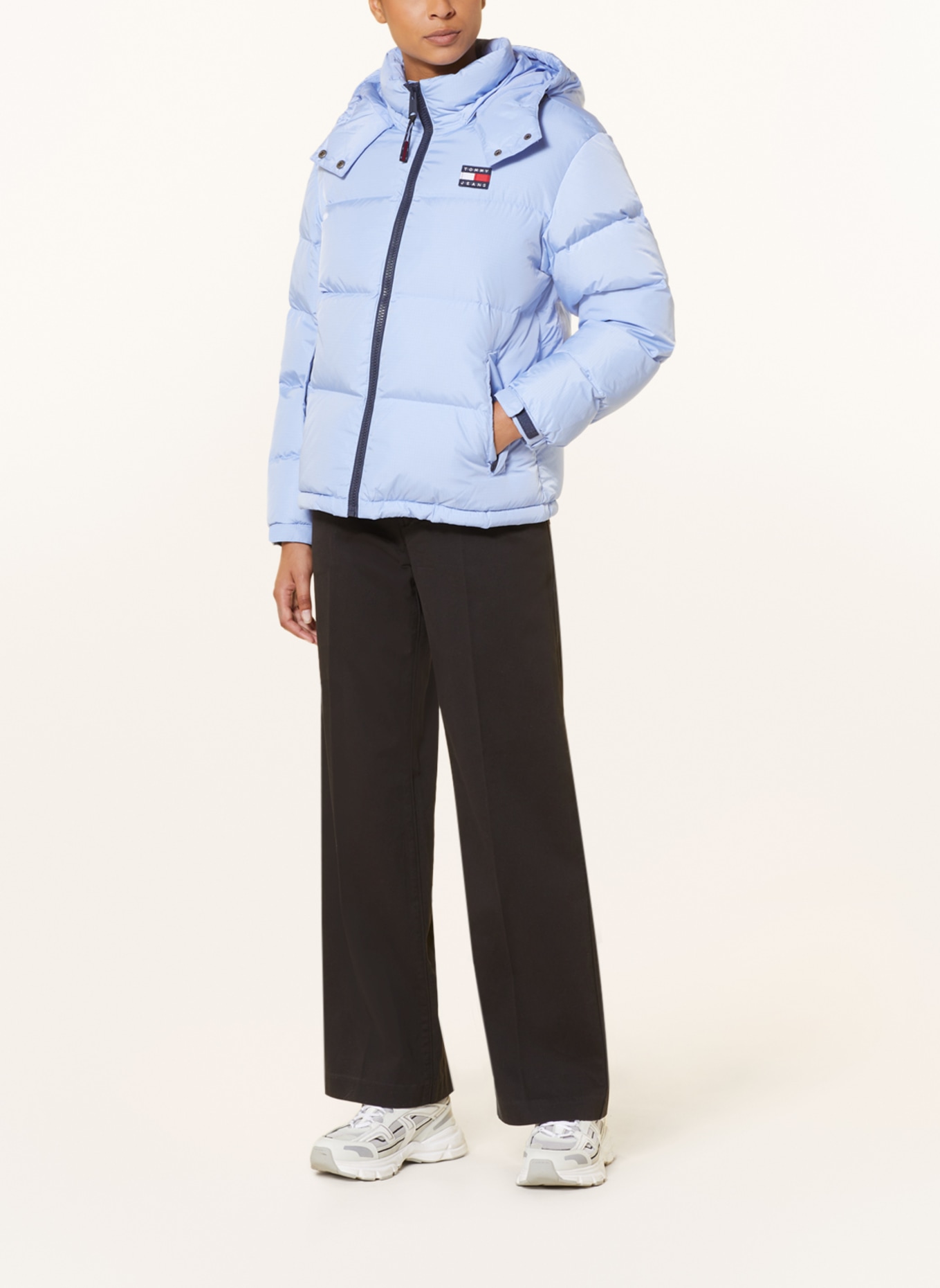 TOMMY JEANS Down jacket with removable hood, Color: LIGHT BLUE (Image 2)