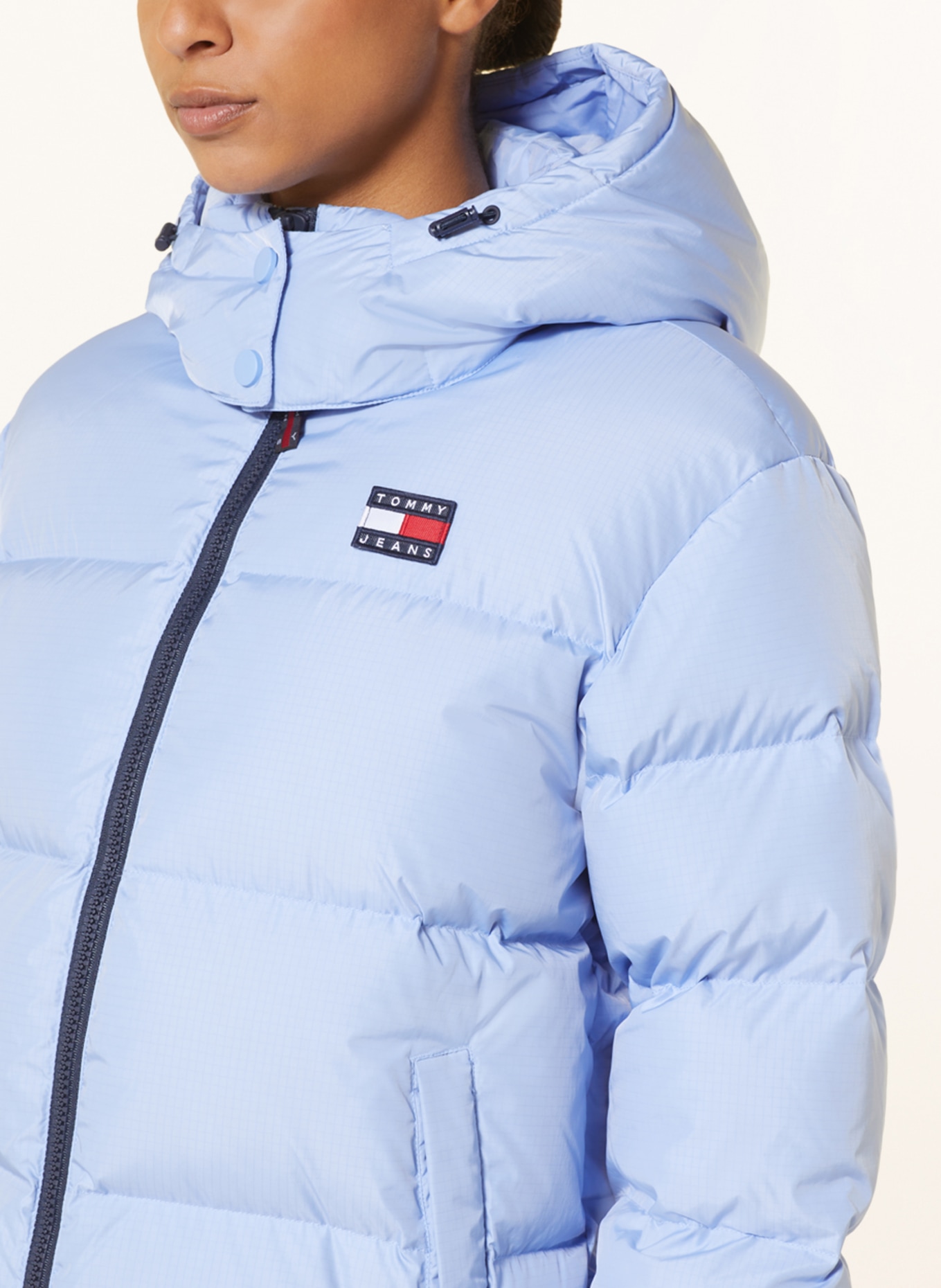 TOMMY JEANS Down jacket with removable hood, Color: LIGHT BLUE (Image 5)