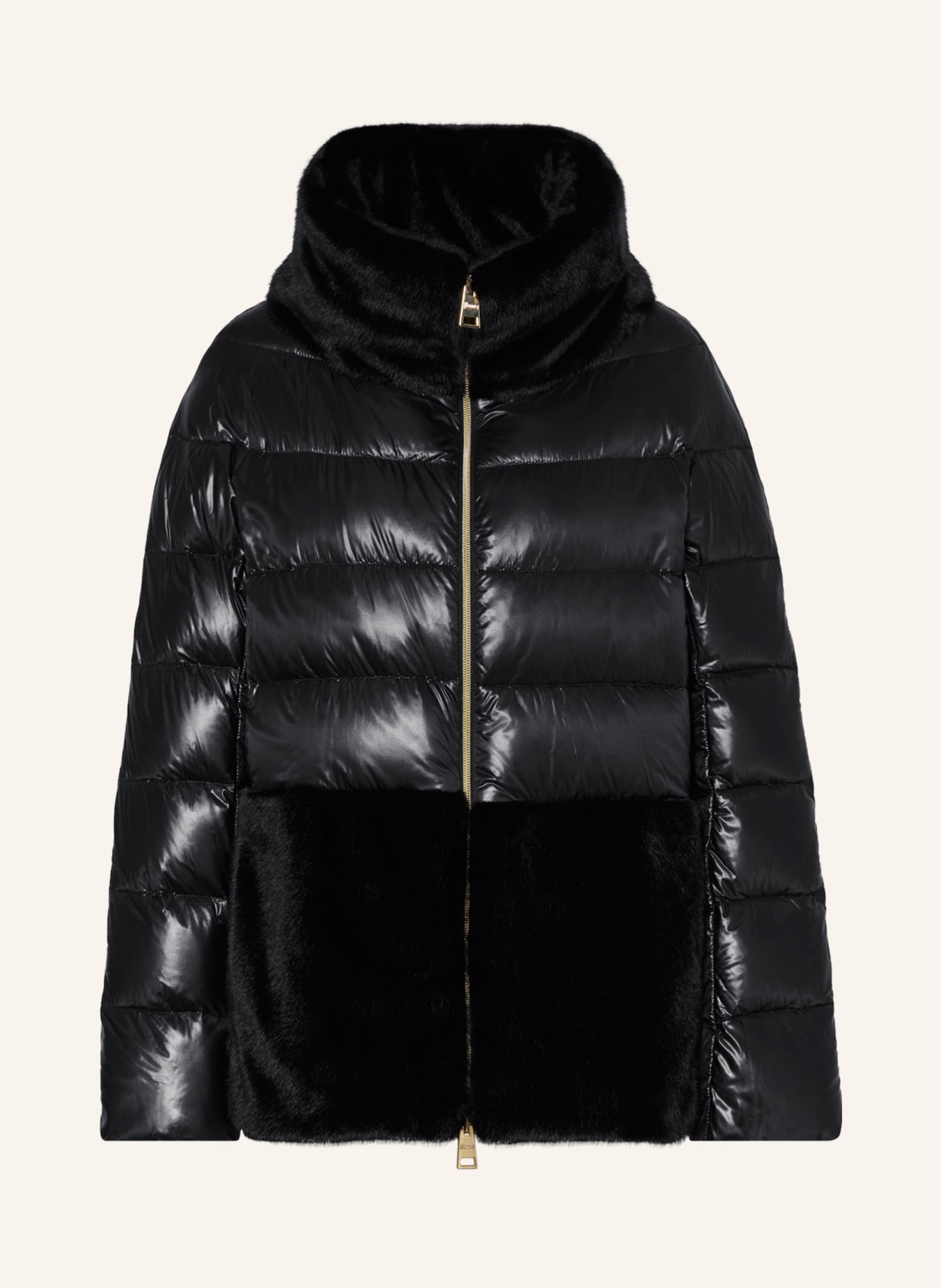 HERNO Down jacket with faux fur , Color: BLACK (Image 1)