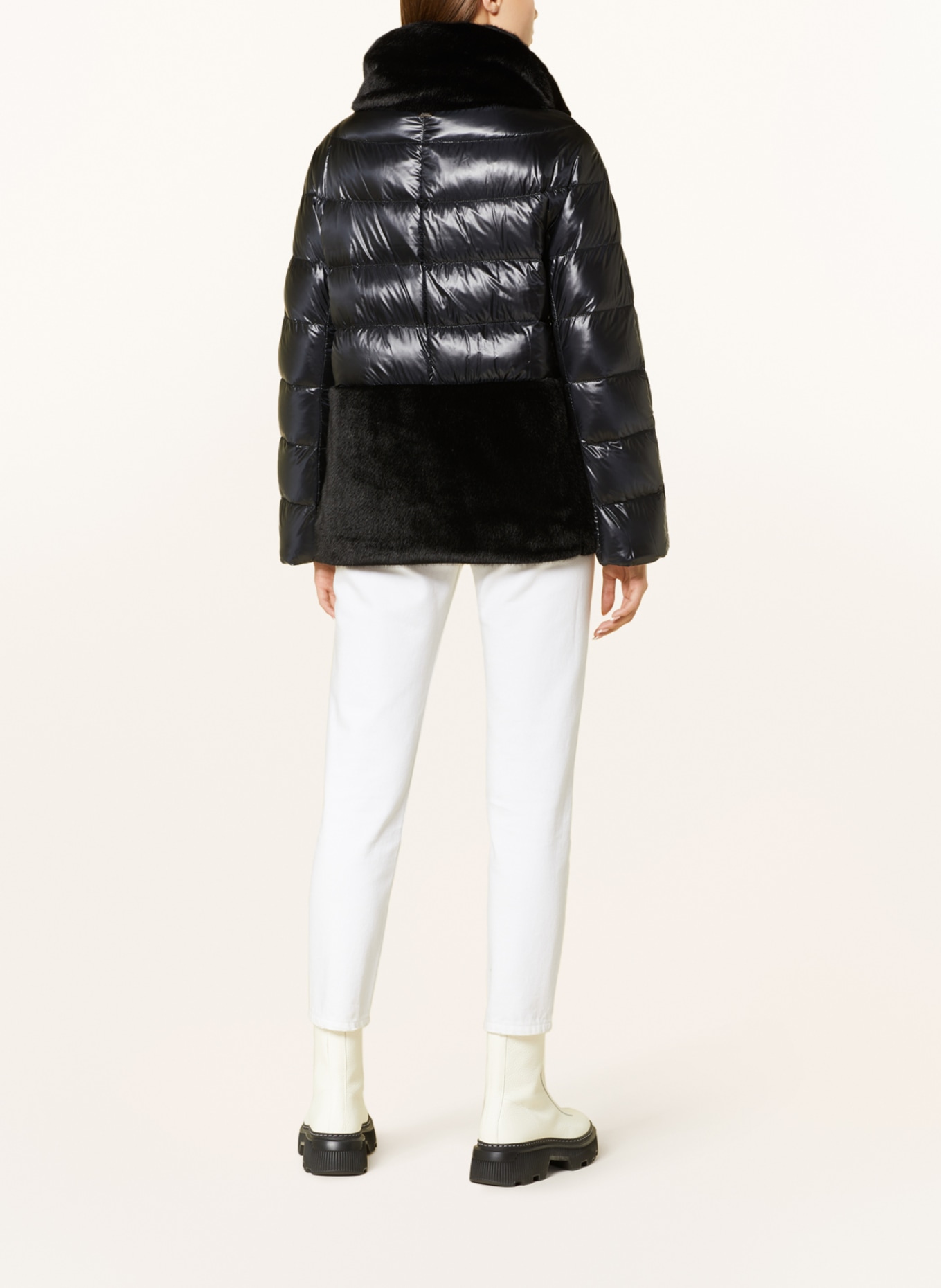 HERNO Down jacket with faux fur , Color: BLACK (Image 3)