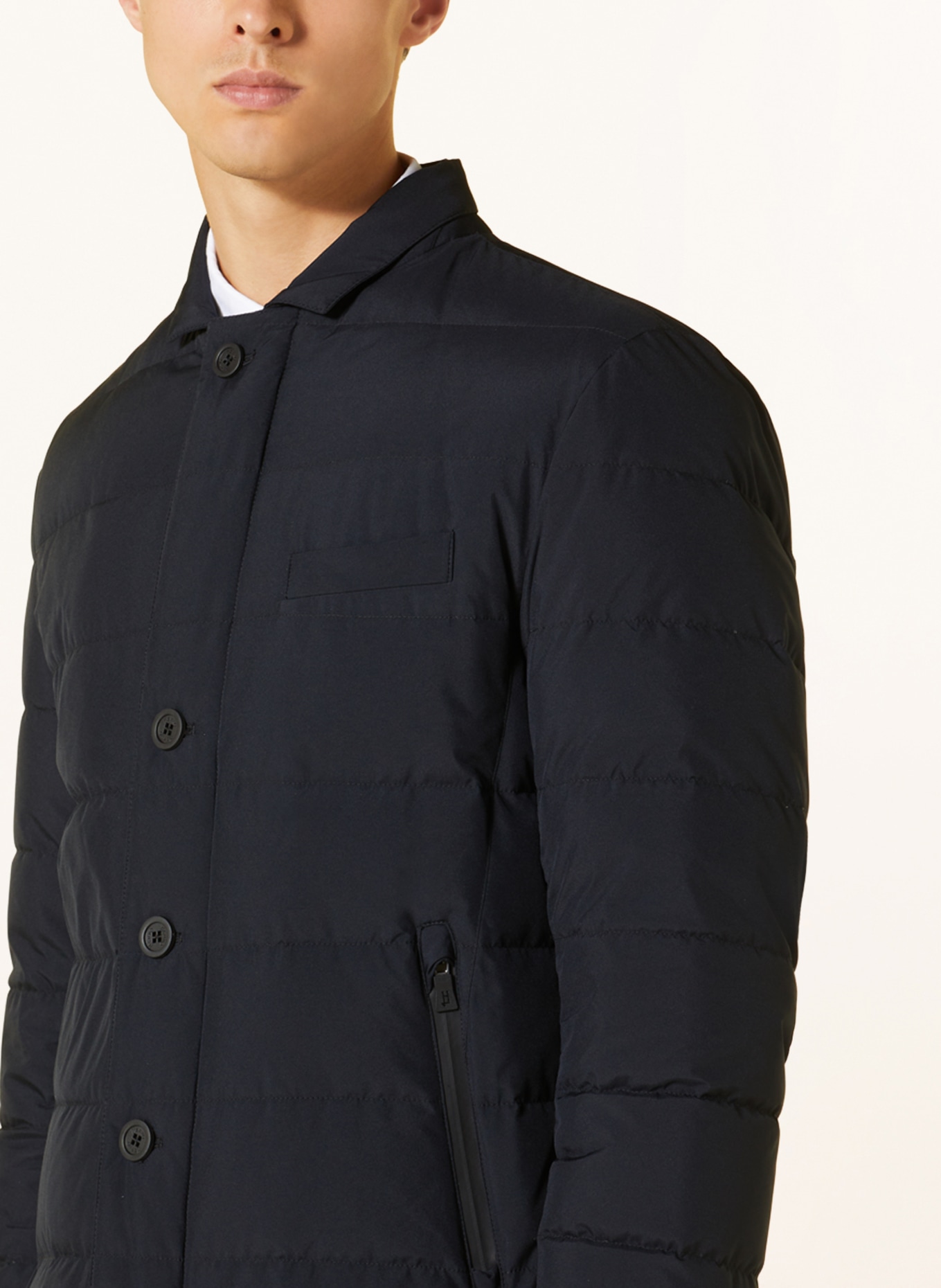 HERNO LAMINAR Down jacket with removable hood, Color: DARK BLUE (Image 6)