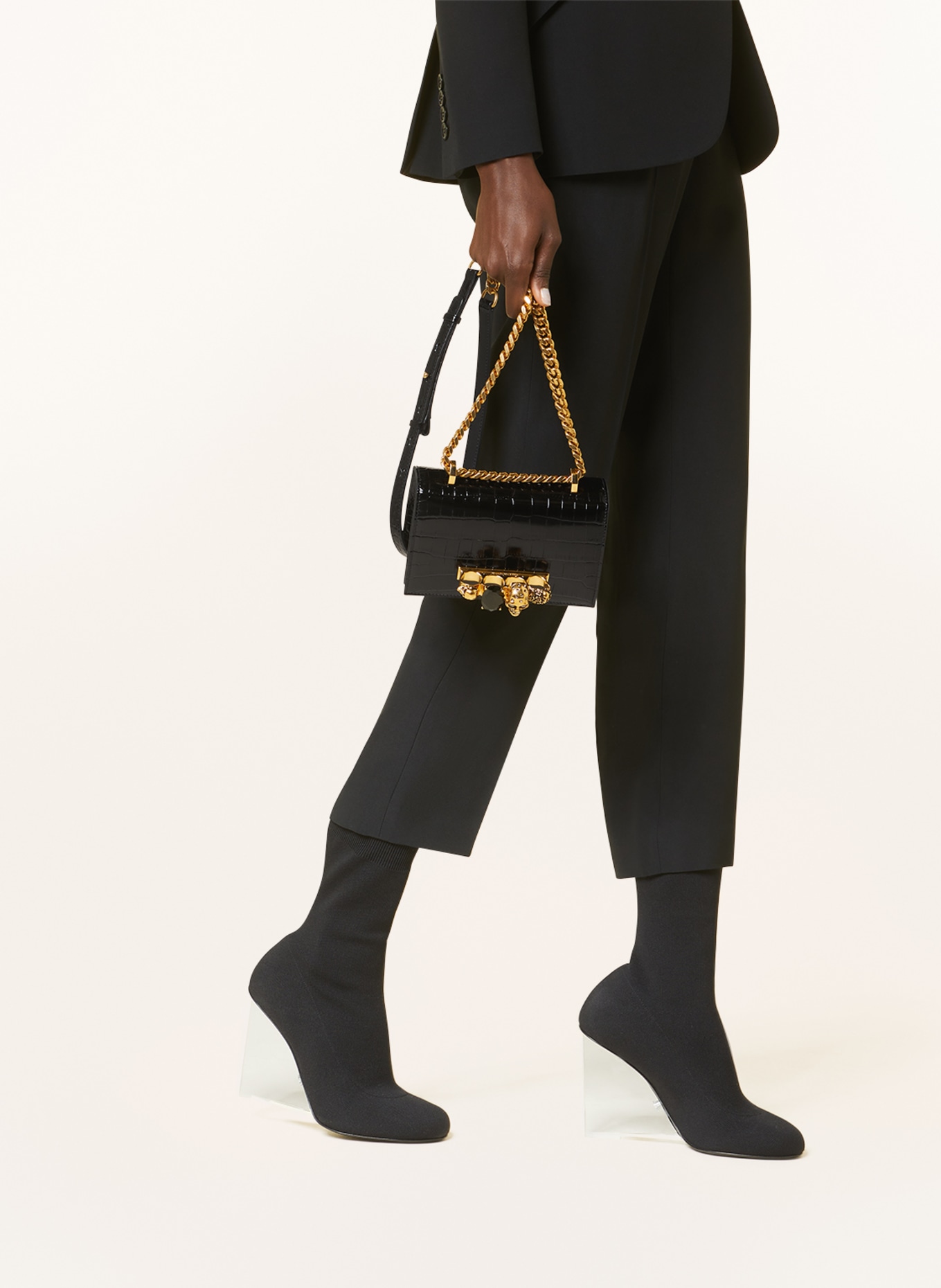 Alexander McQUEEN Shoulder bag MINI with Swarovski crystals, Color: BLACK (Image 4)