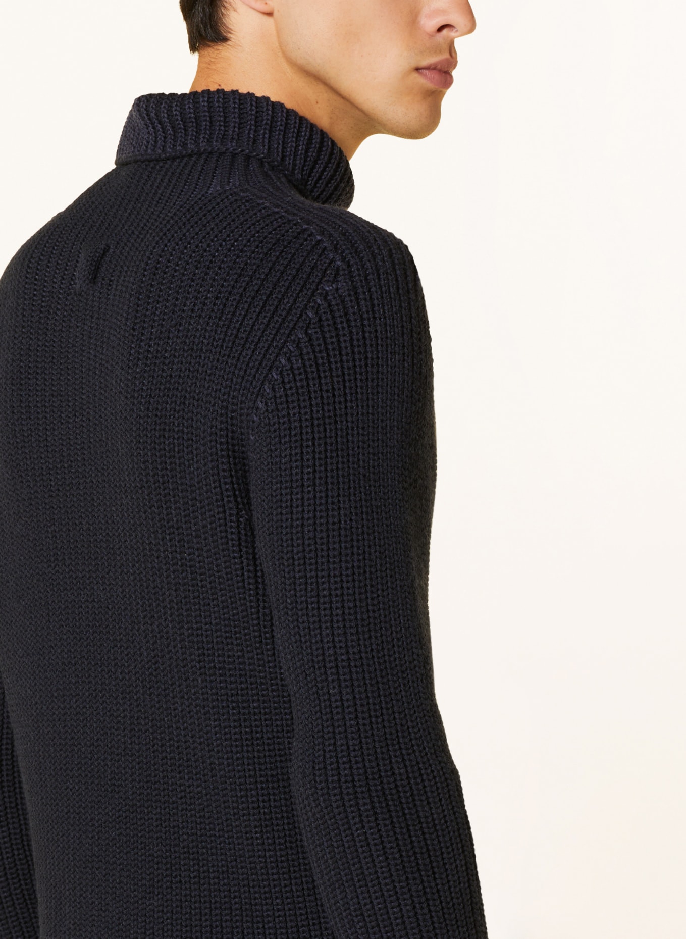 hannes roether Turtleneck sweater ER10BE made of merino wool, Color: DARK BLUE (Image 4)