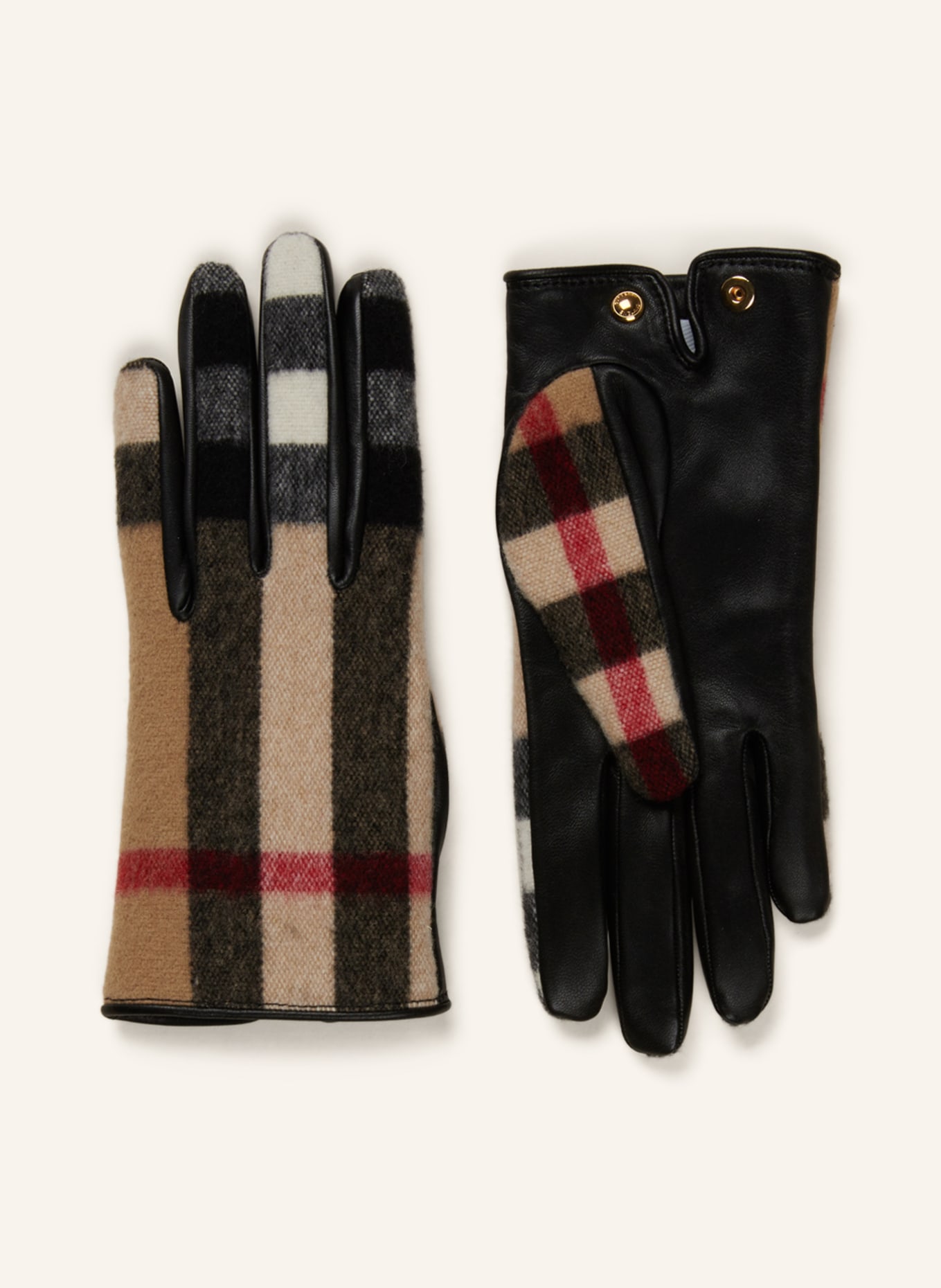 BURBERRY Gloves VICTORIA, Color: BEIGE/ BLACK (Image 1)